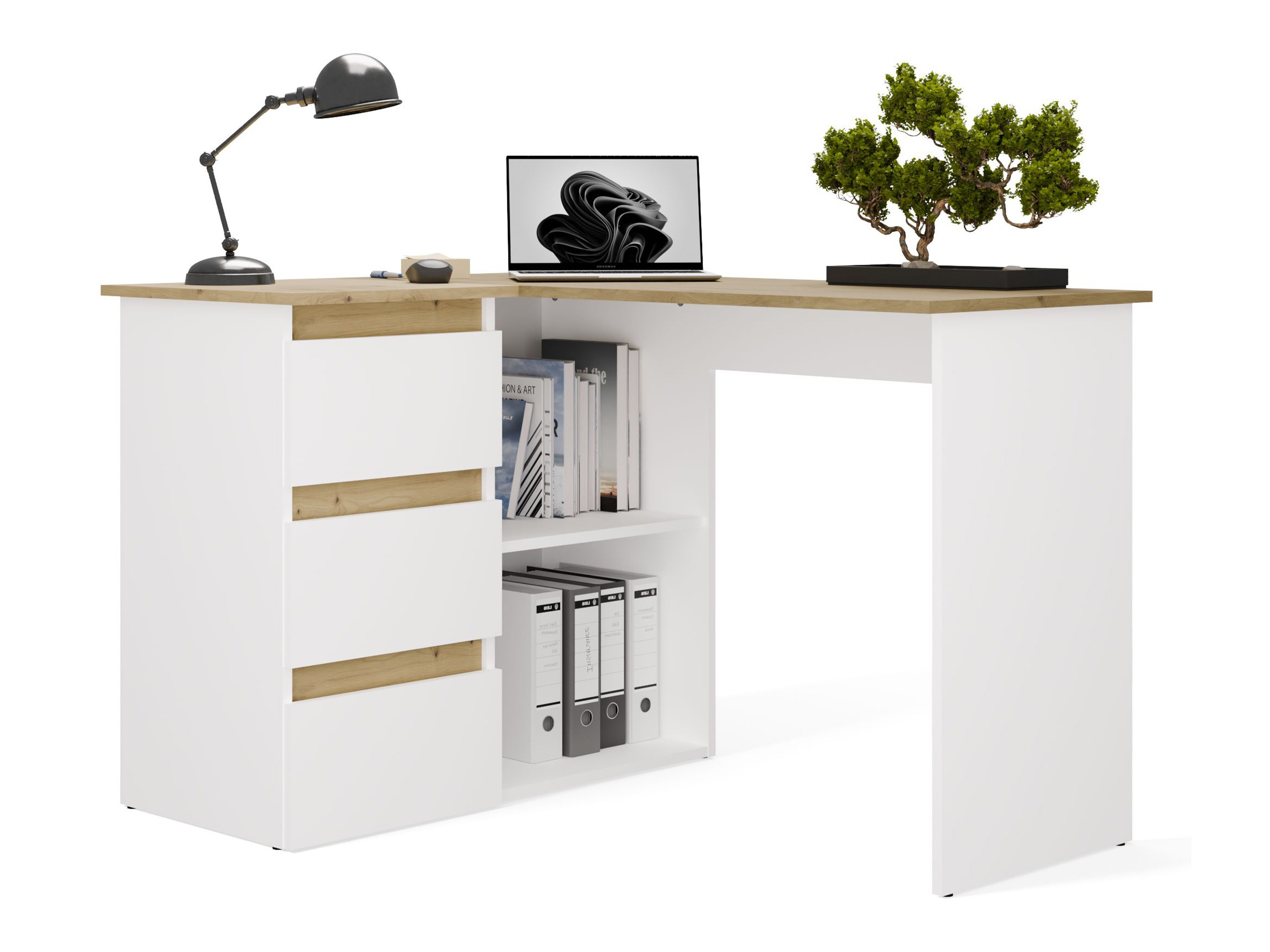 Corner desk Mandeville 365 (Artisan oak + White)