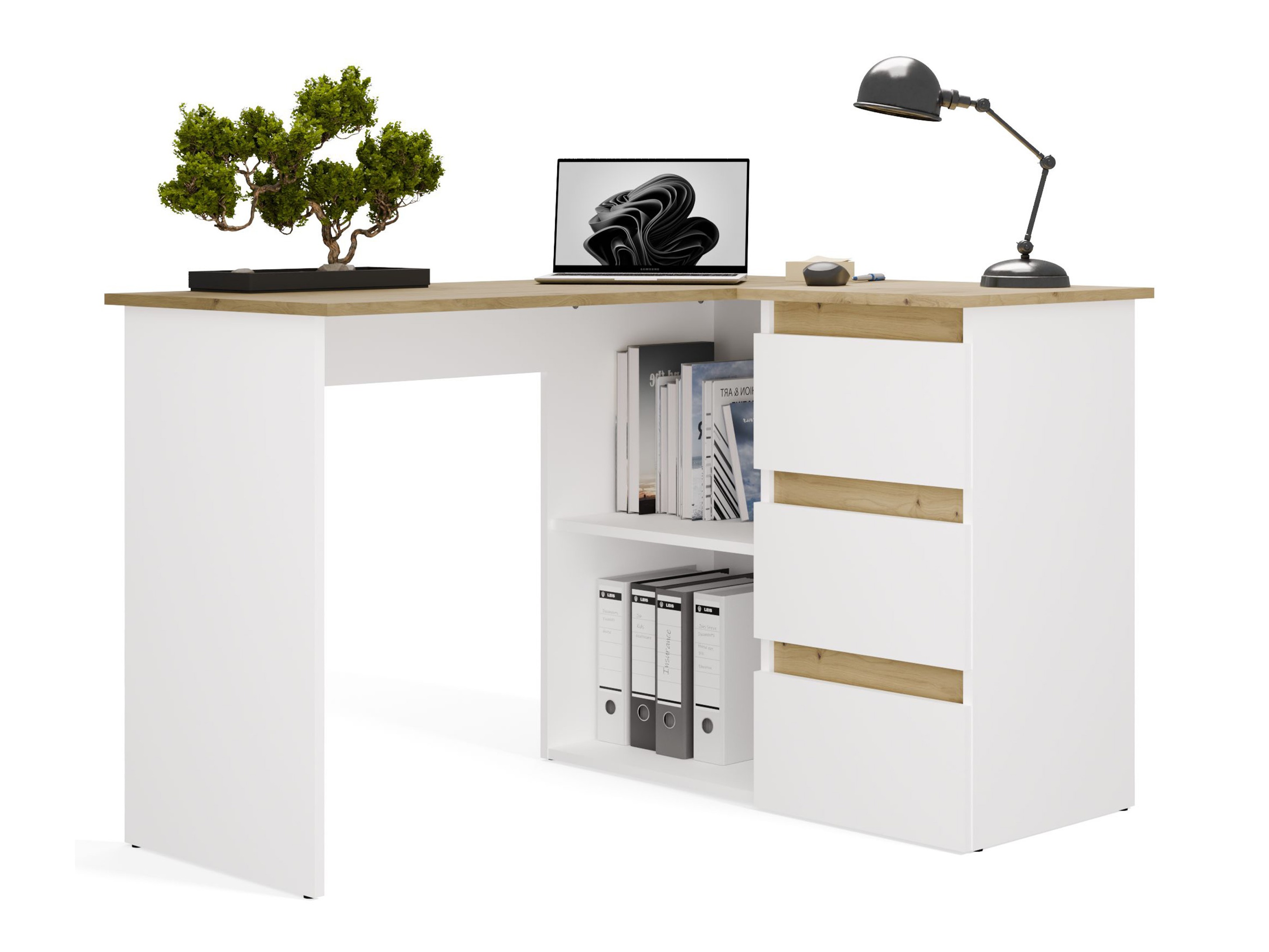 Corner desk Mandeville 365 (Artisan oak + White)