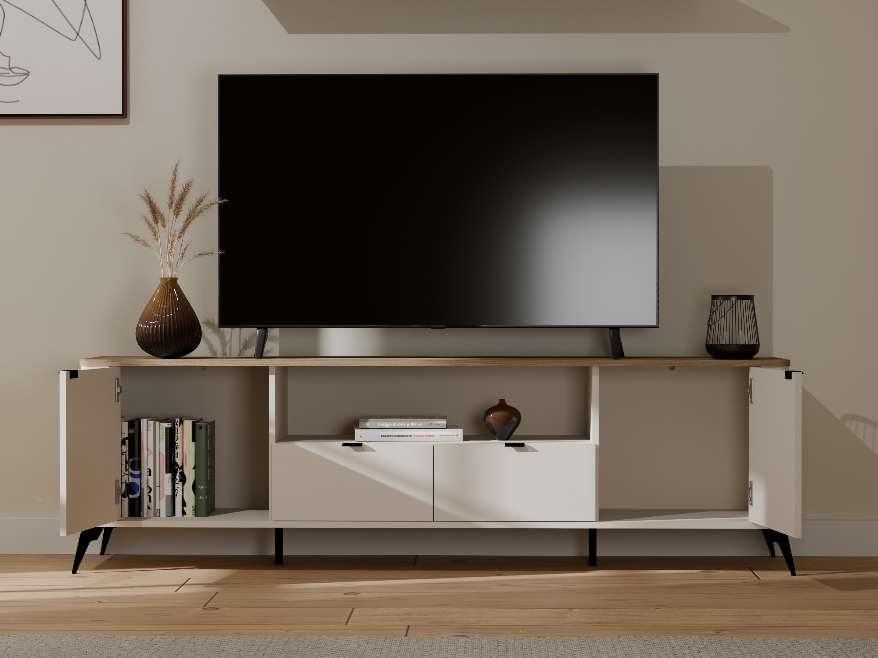 TV stand Soavie 108 (Cashmere + Oak)