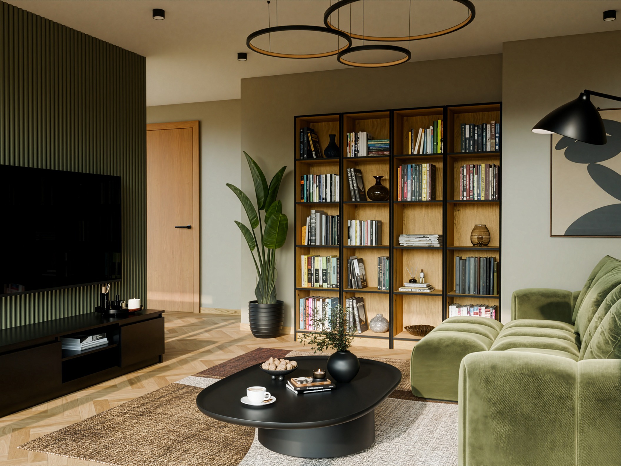 Bookcase Mandeville 183 (Artisan oak + Black)