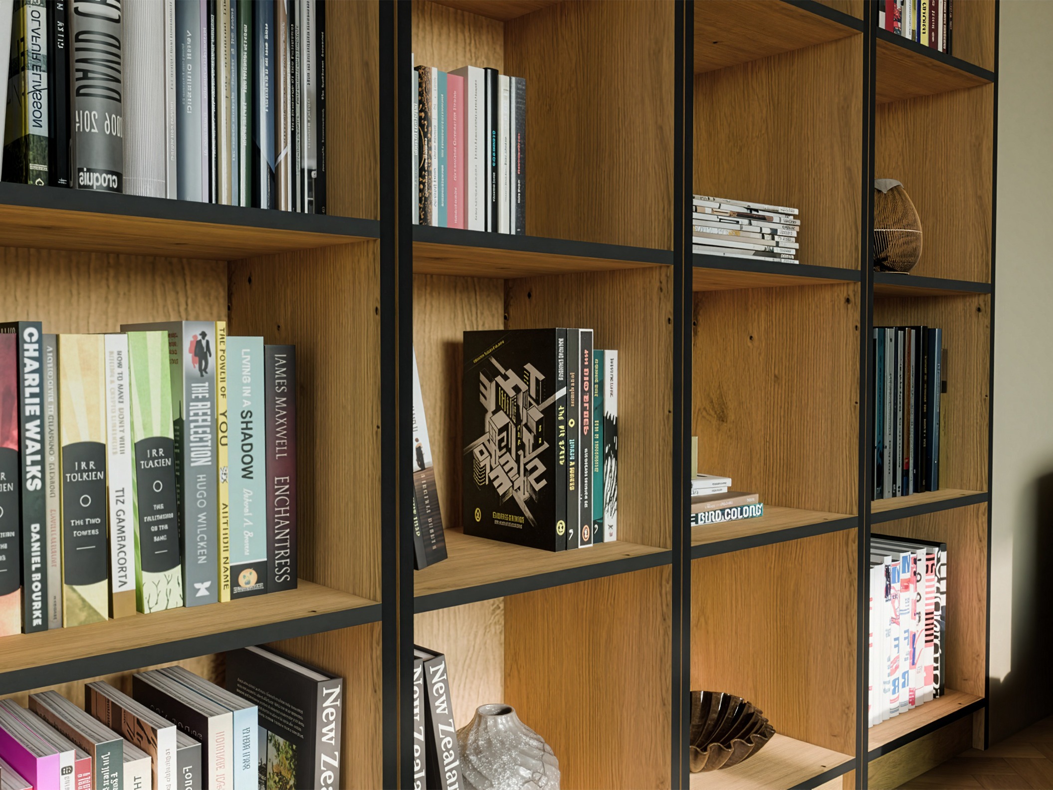 Bookcase Mandeville 183 (Artisan oak + Black)