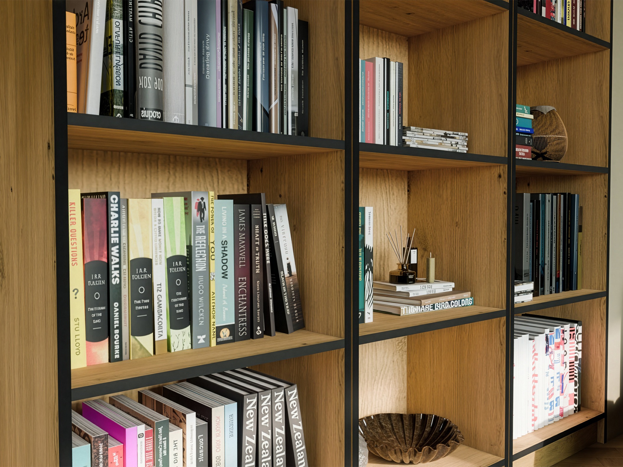 Bookcase Mandeville 188 (Artisan oak + Black)