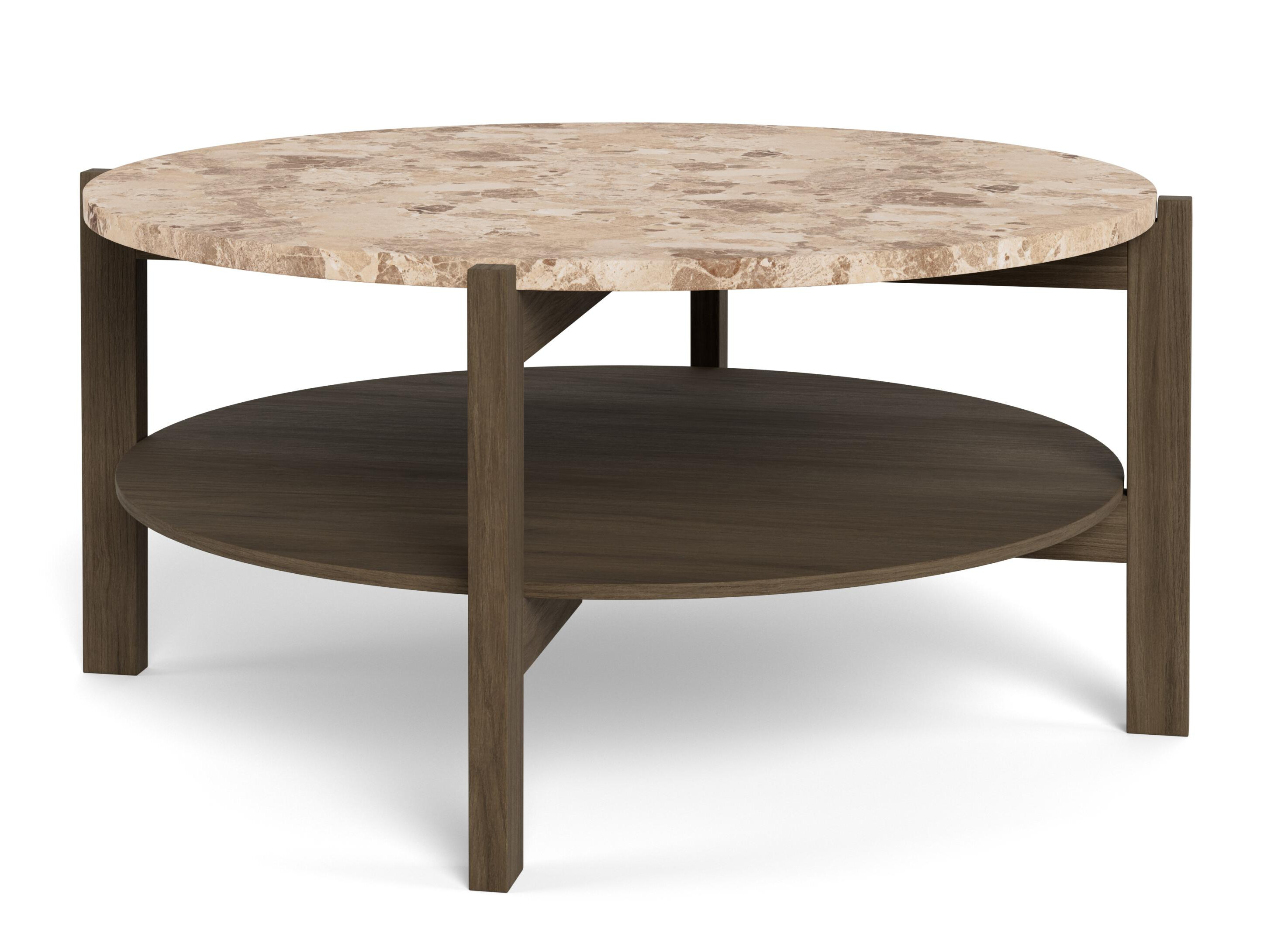 Coffee table Norsica 1099 (Dark oak + Brown marble)