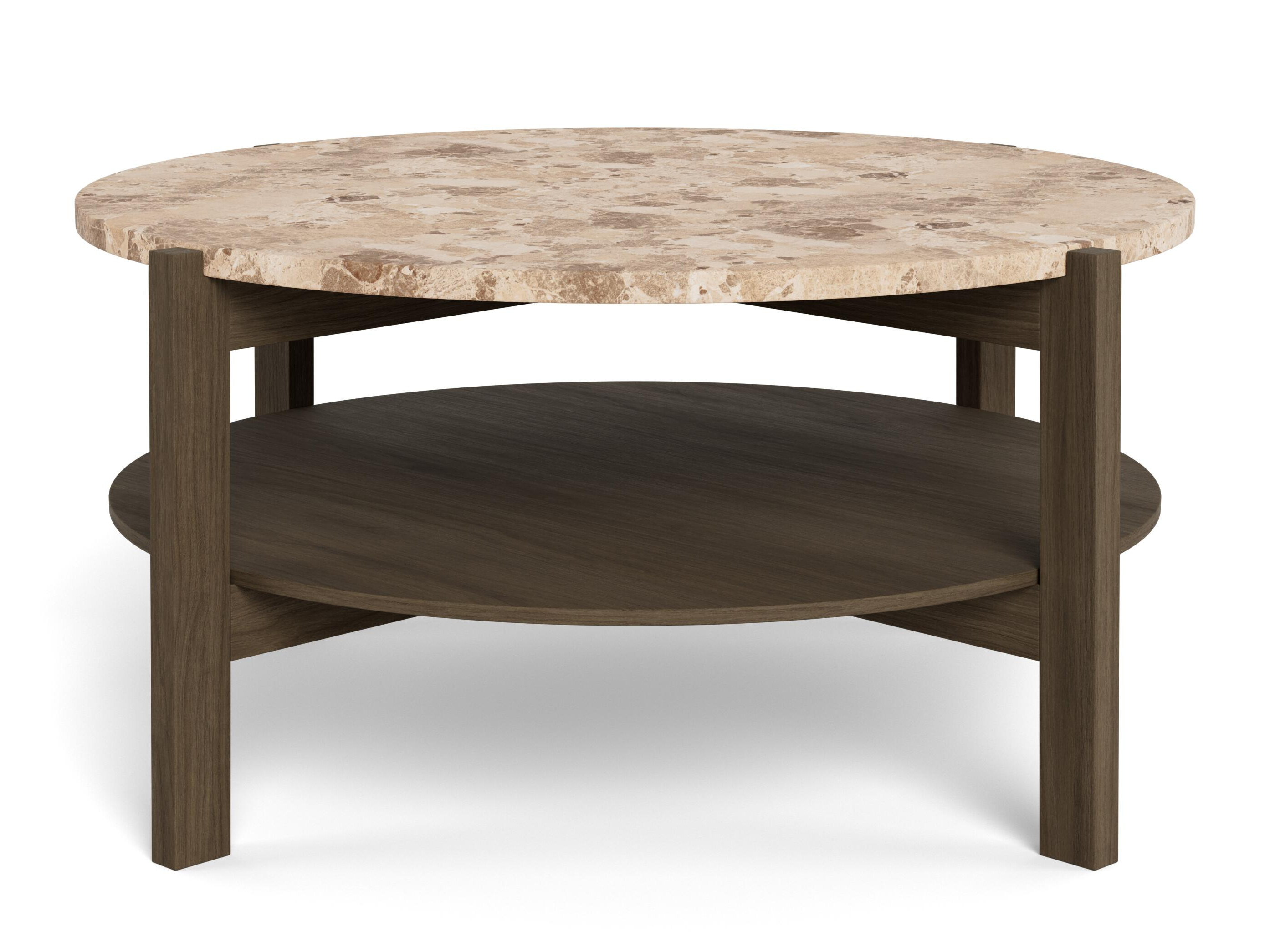 Coffee table Norsica 1099 (Dark oak + Brown marble)