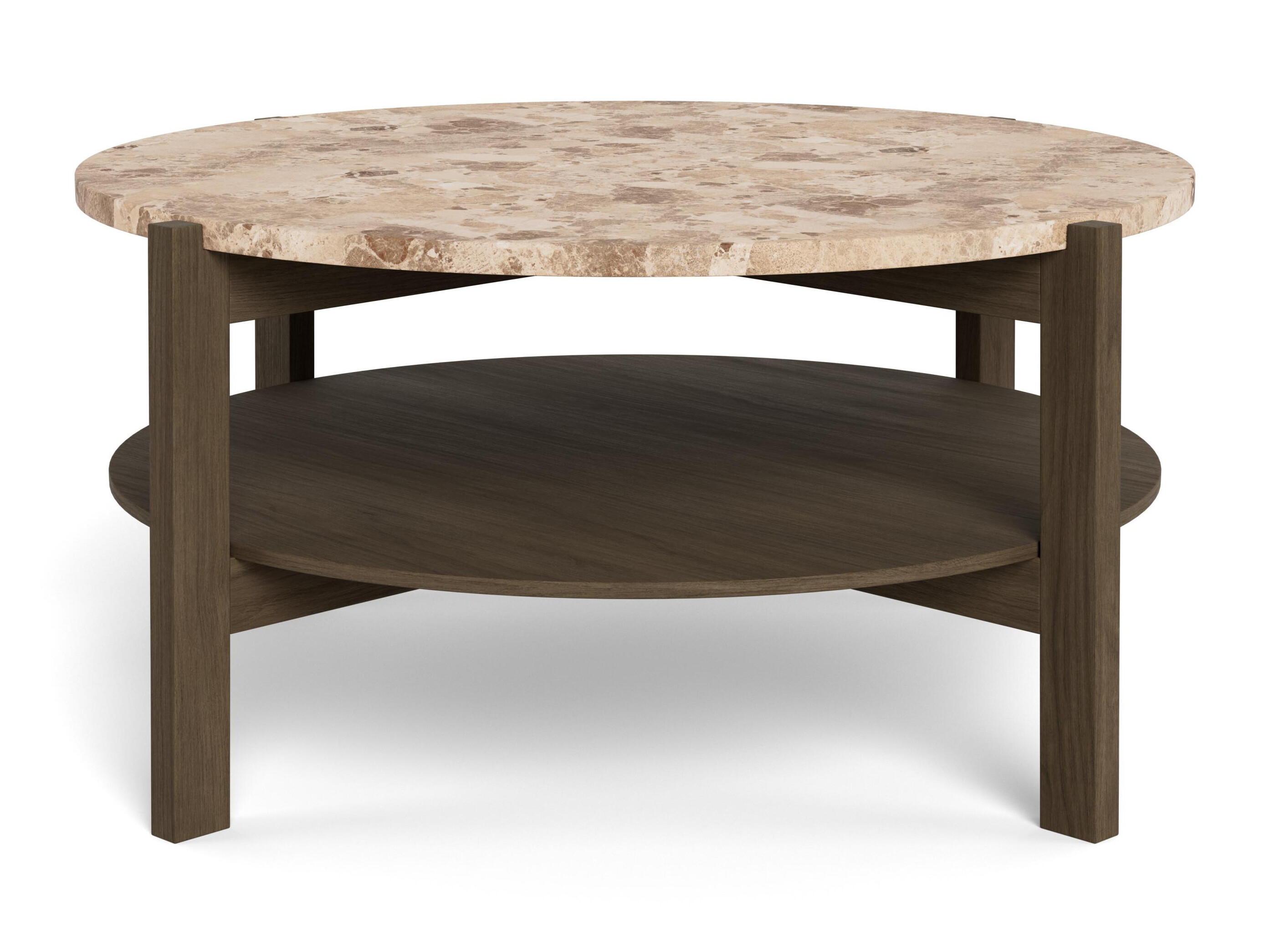 Coffee table Norsica 1099 (Dark oak + Brown marble)