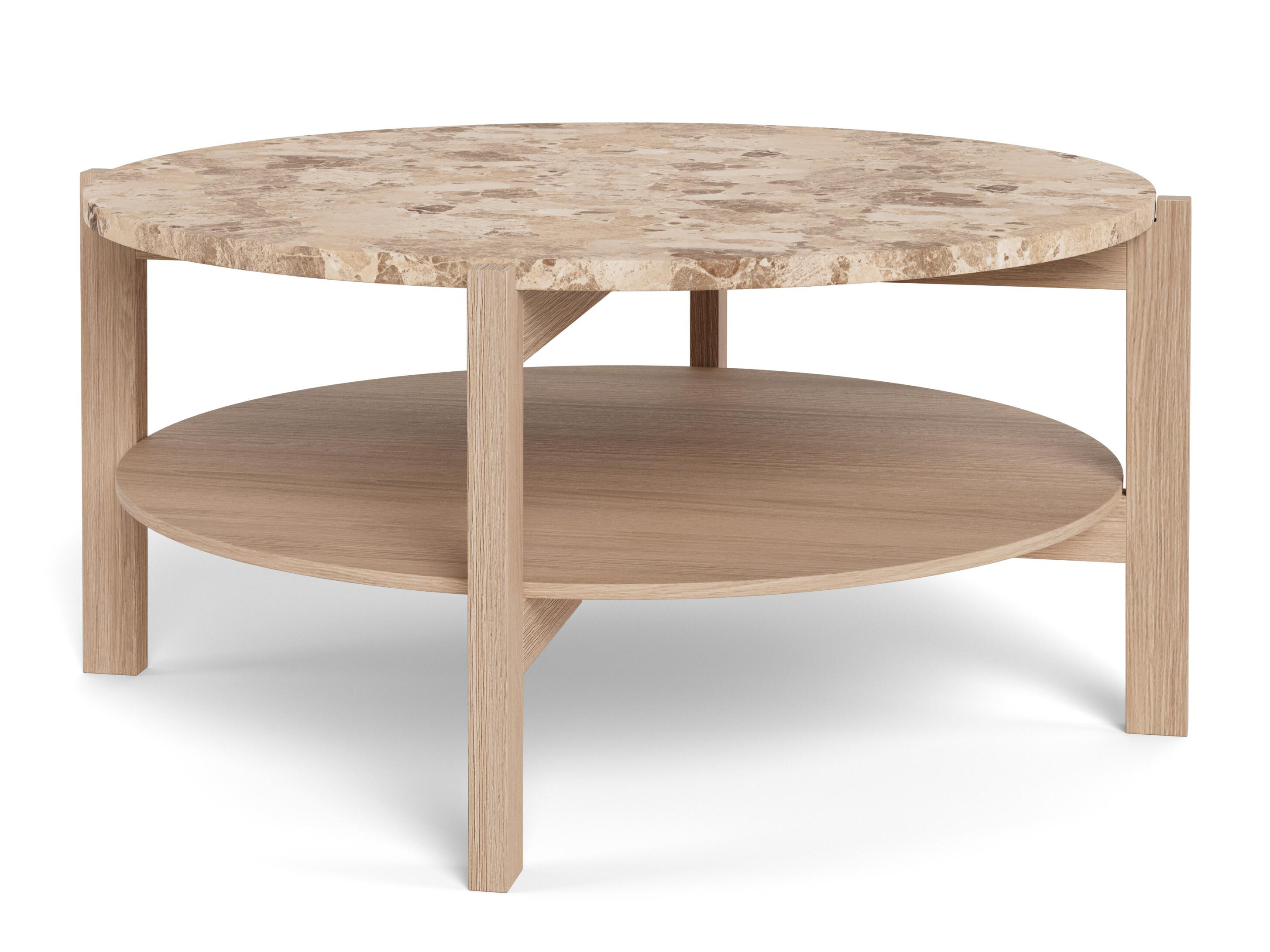 Coffee table Norsica 1099 (Light oak + Brown marble)