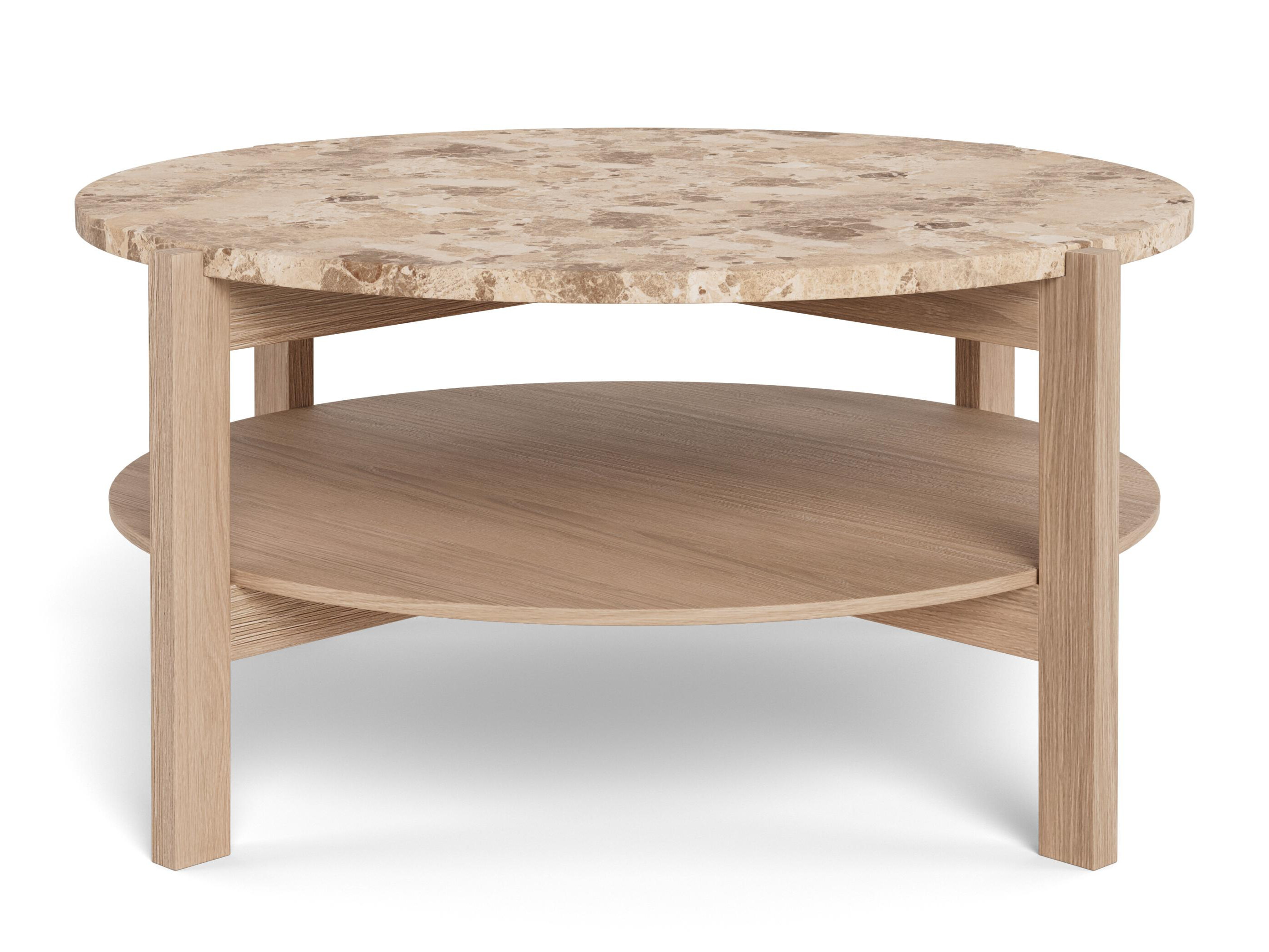Coffee table Norsica 1099 (Light oak + Brown marble)