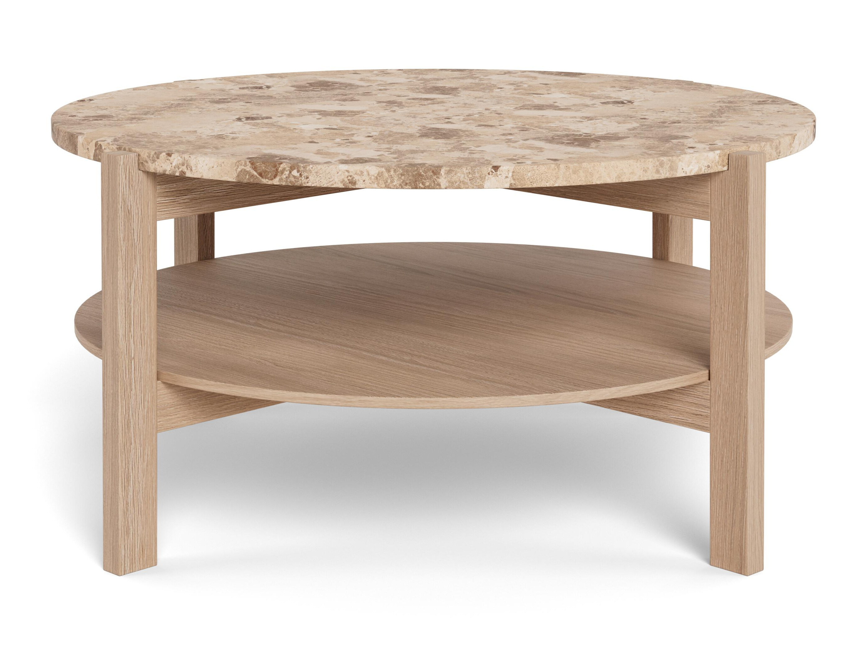 Coffee table Norsica 1099 (Light oak + Brown marble)