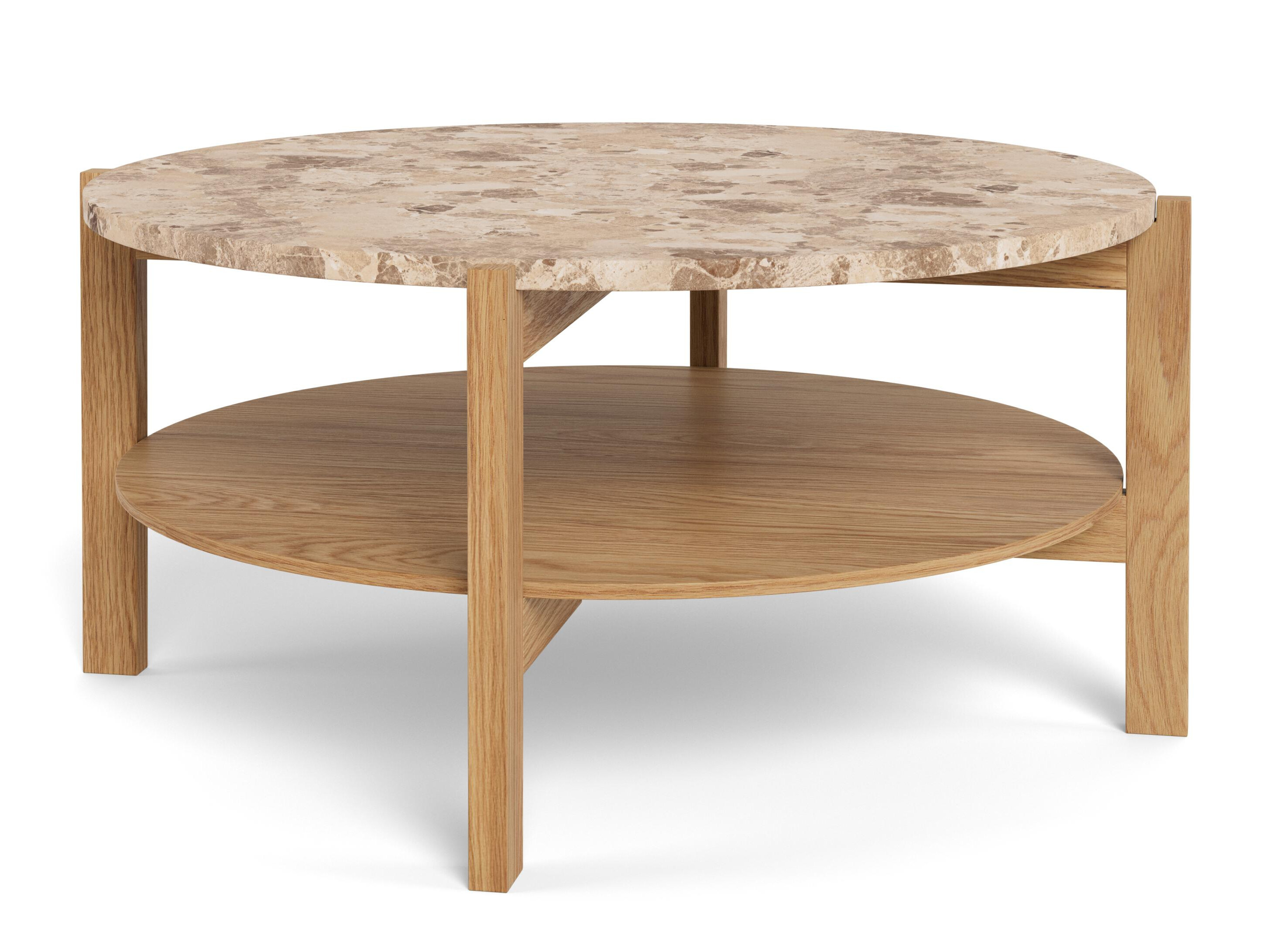 Coffee table Norsica 1099 (Oak + Brown marble)