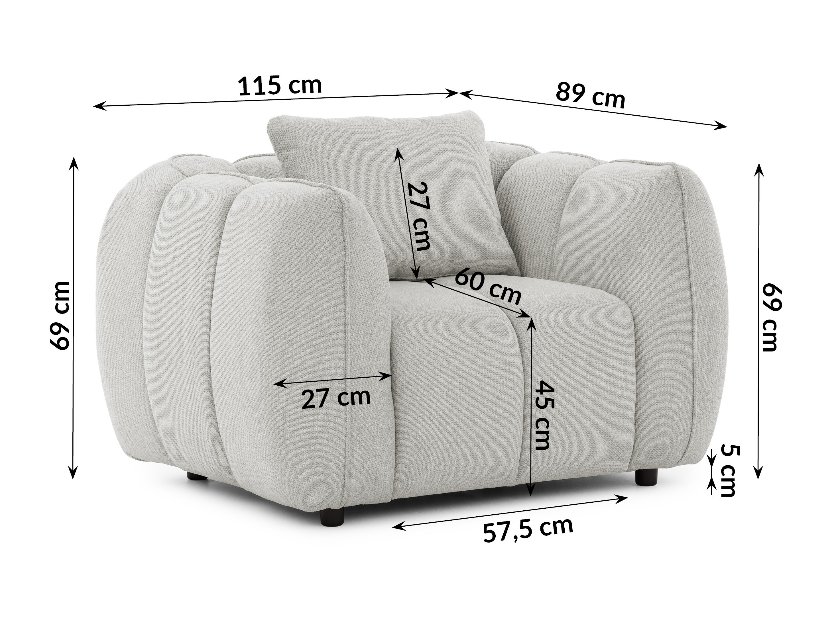 Upholstered furniture set Rocklin 201 (Aragon 80)