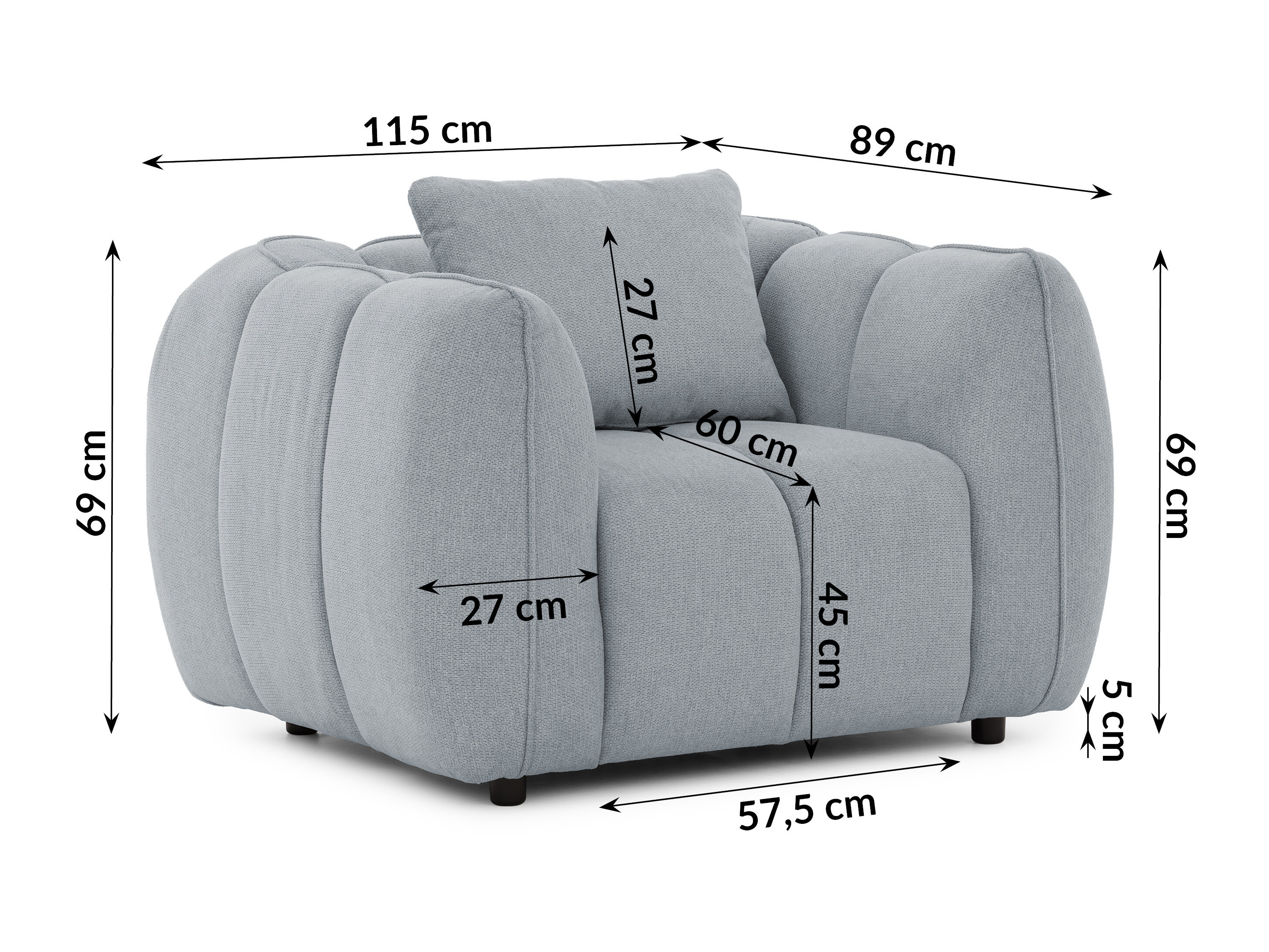 Upholstered furniture set Rocklin 201 (Aragon 90)