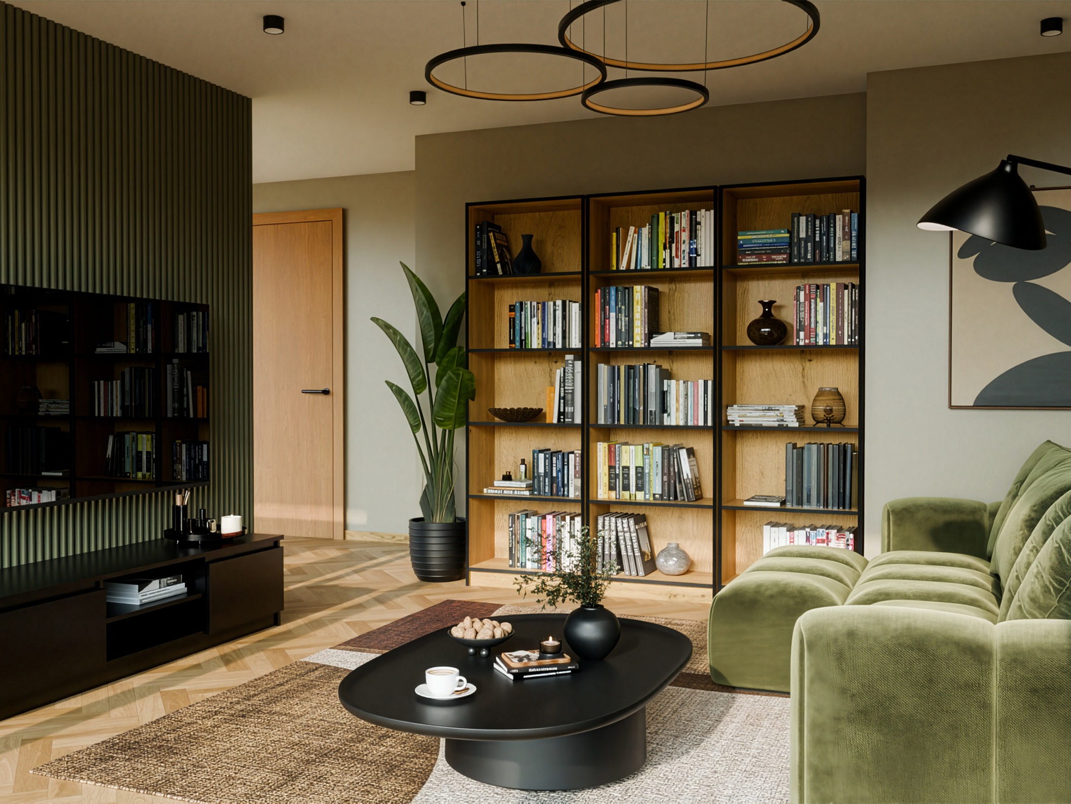 Bookcase Mandeville 191 (Artisan oak + Black)