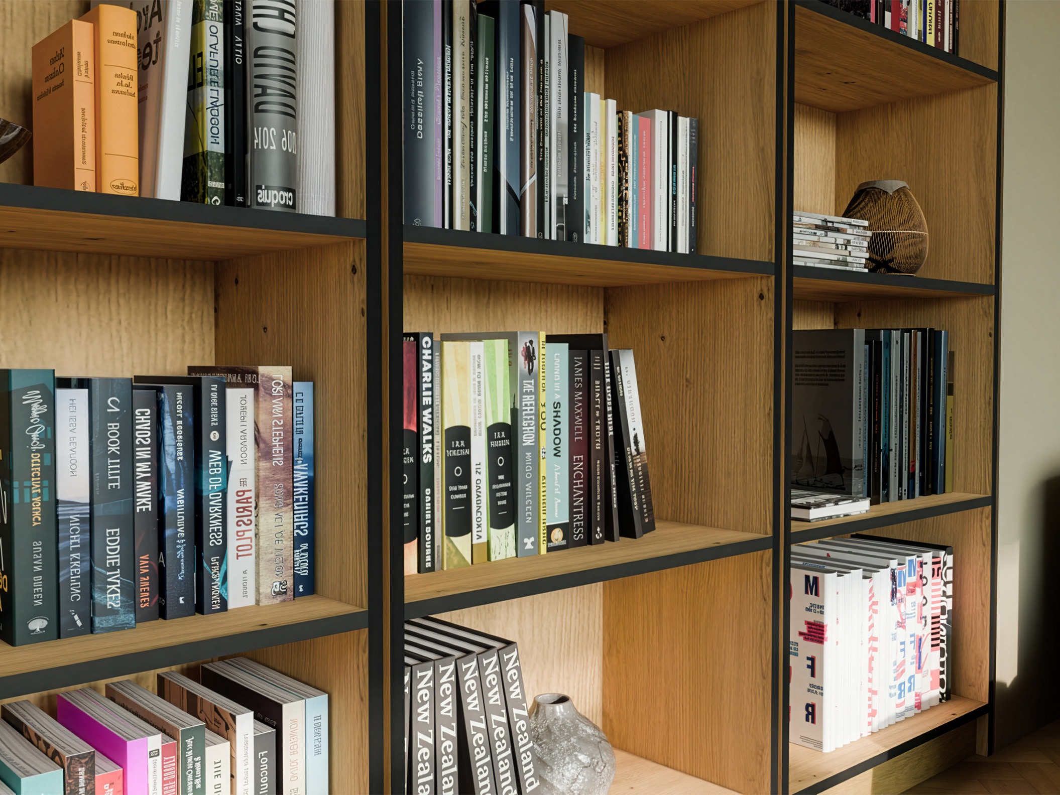 Bookcase Mandeville 191 (Artisan oak + Black)