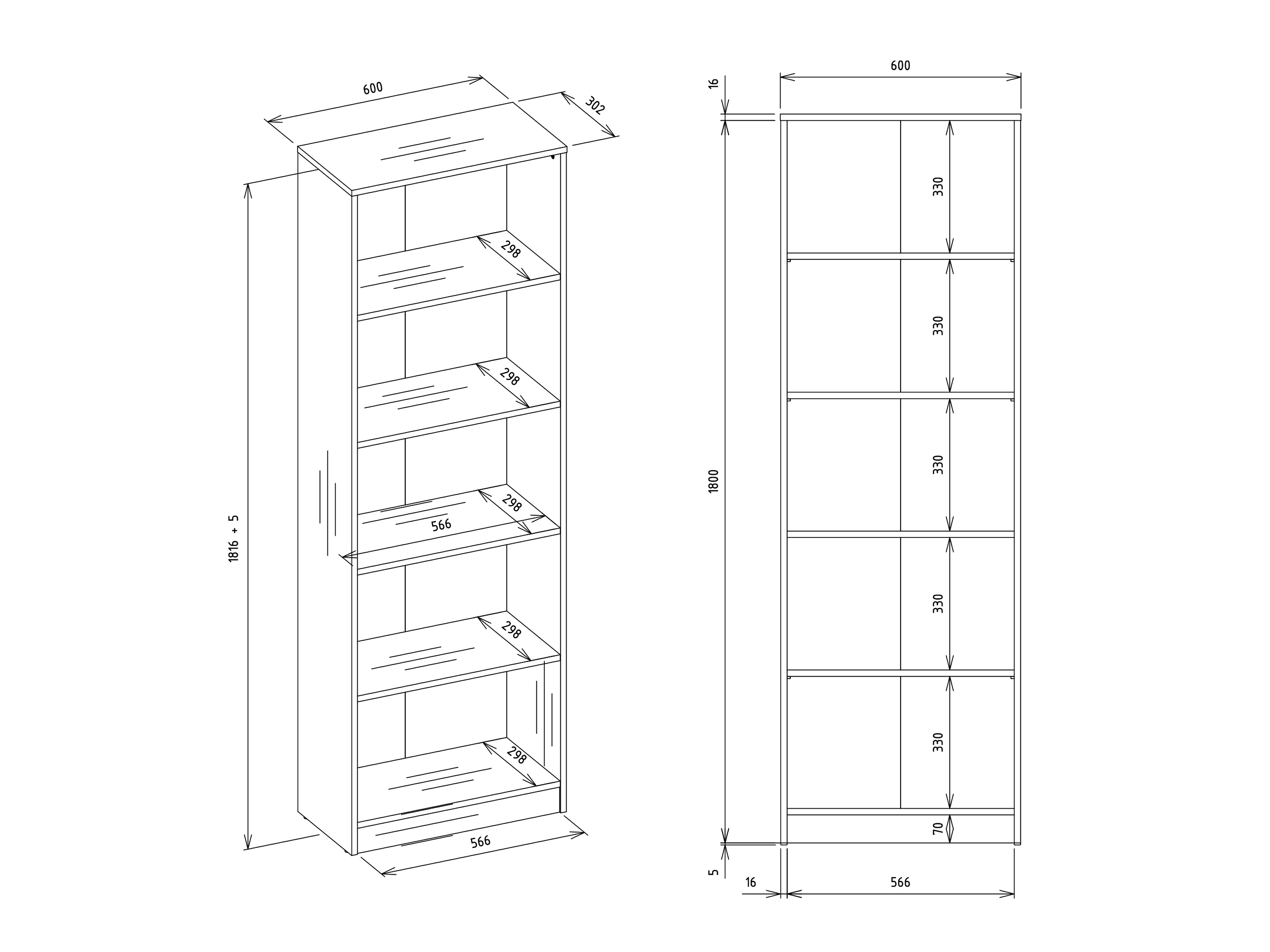 Bookcase Mandeville 191 (White)