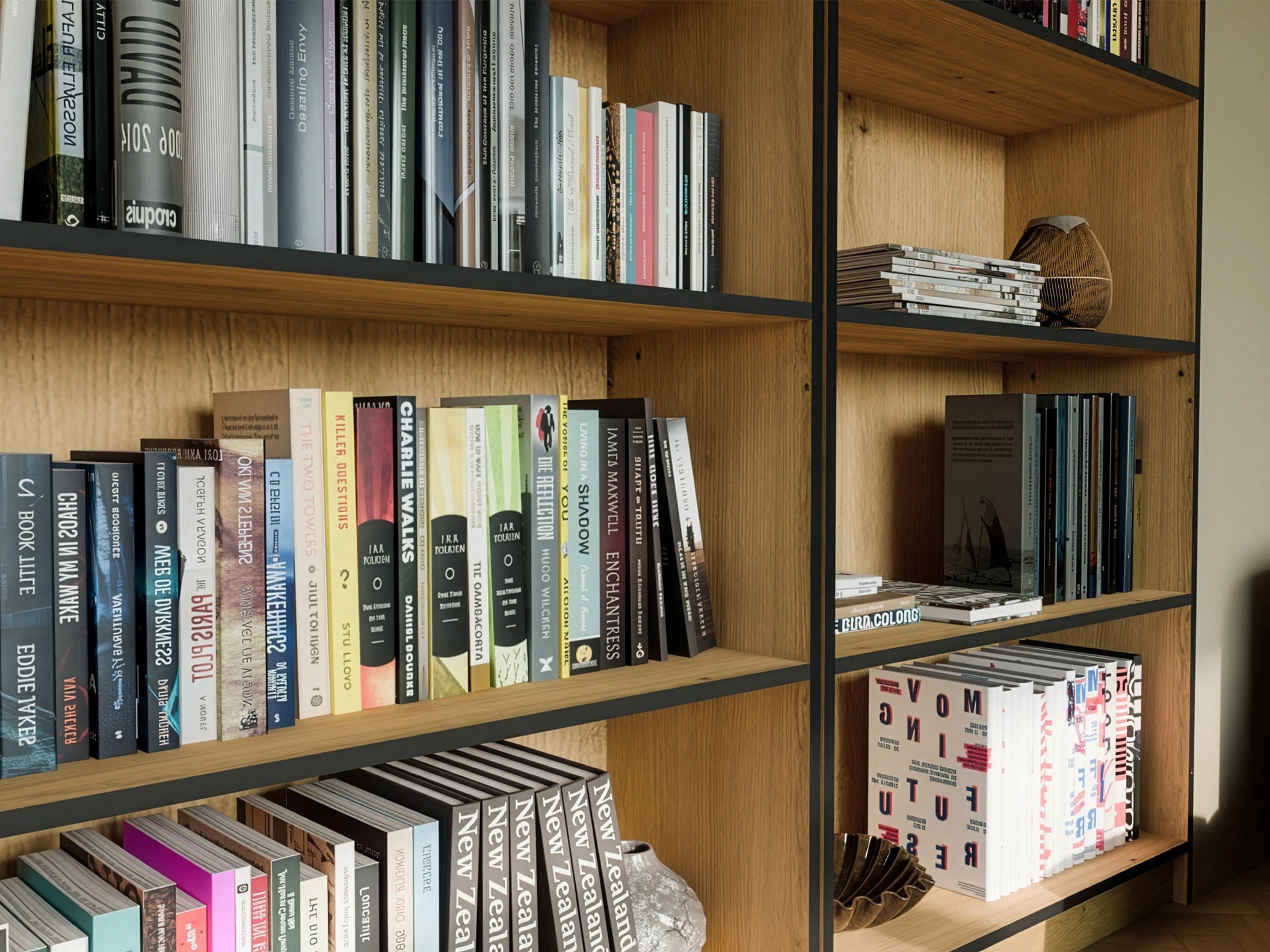 Bookcase Mandeville 253 (Artisan oak + Black)