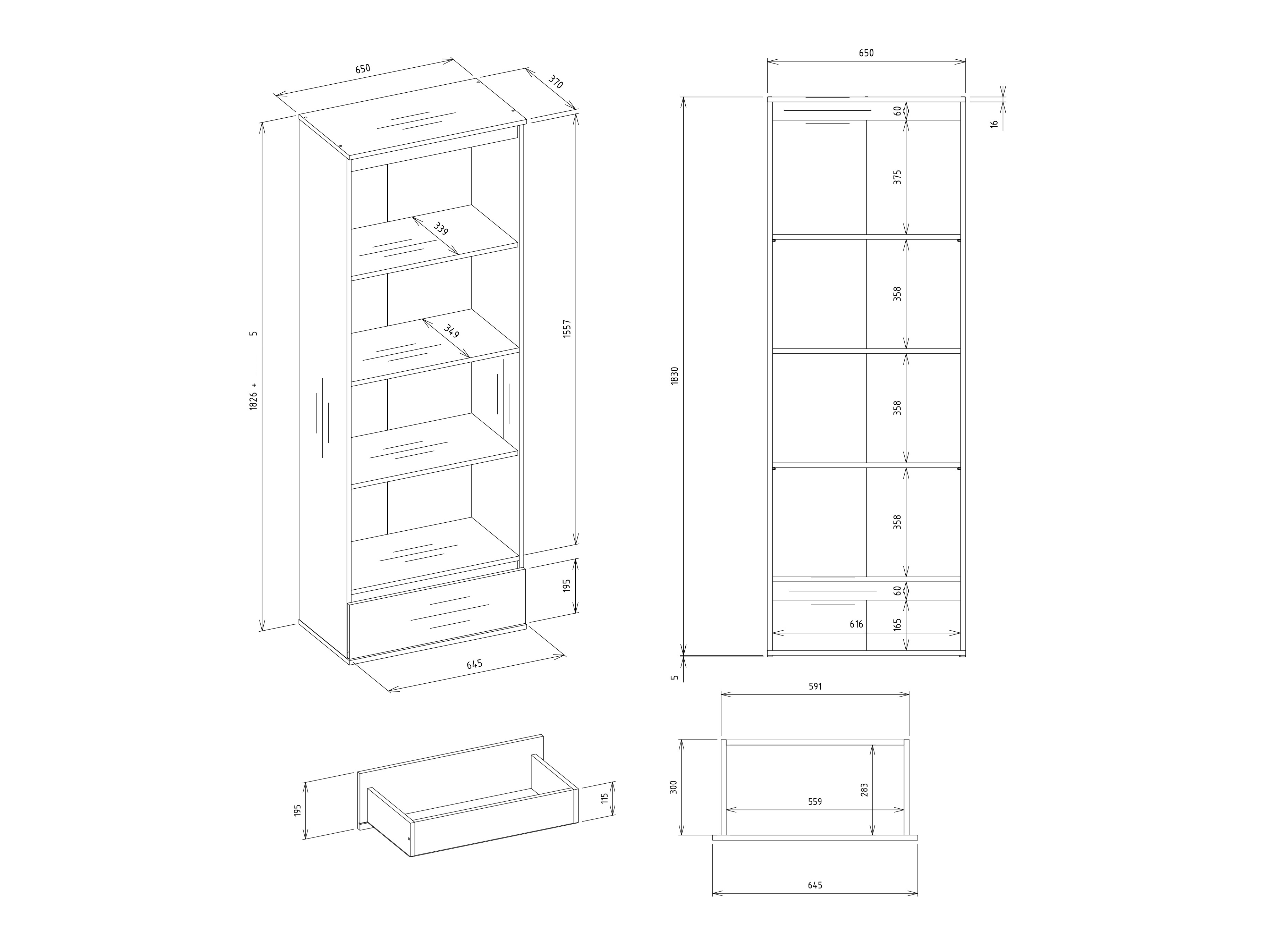 Bookcase Mandeville 377