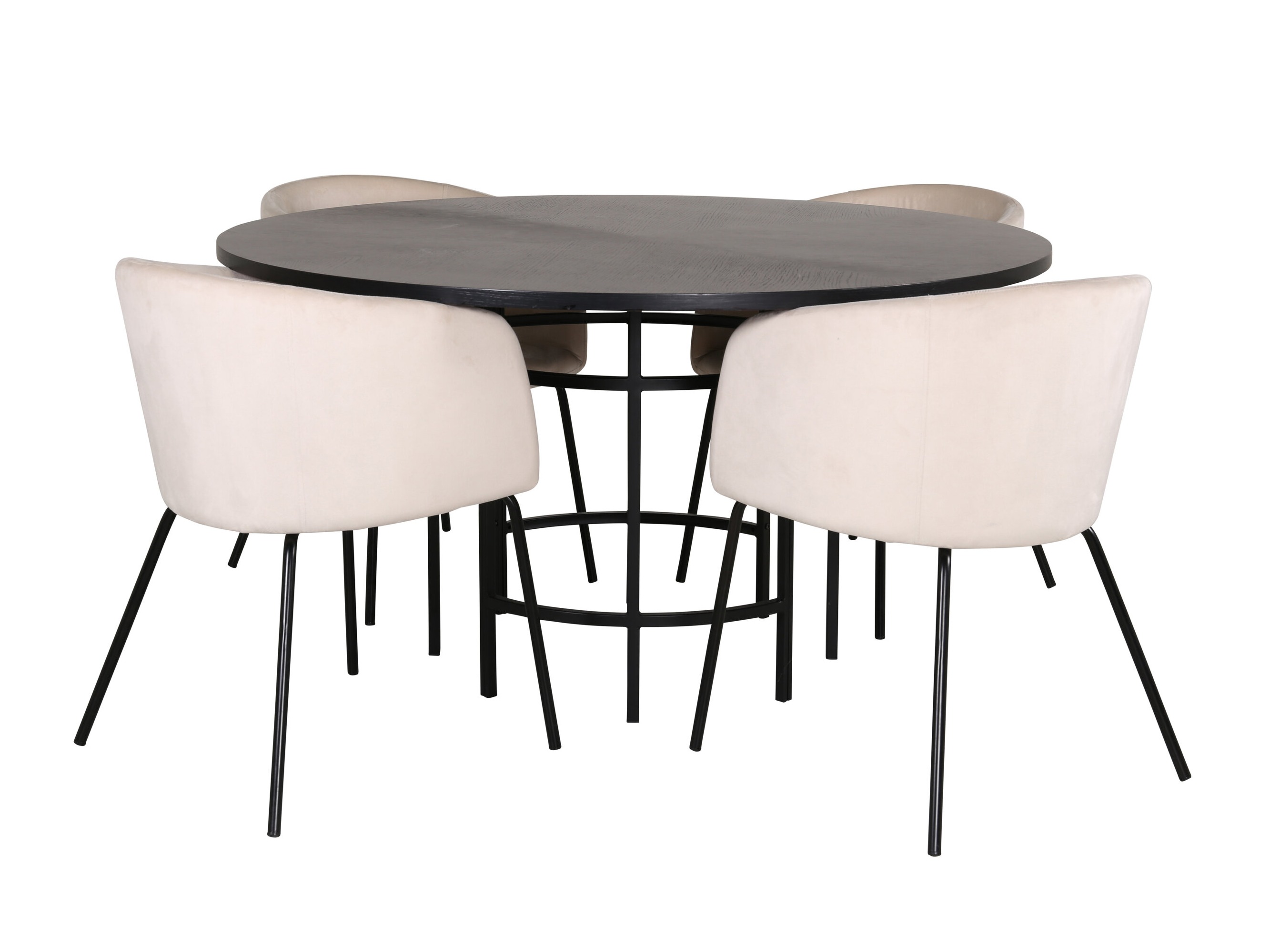 Dining set Dallas 2381 (Black + Cream)