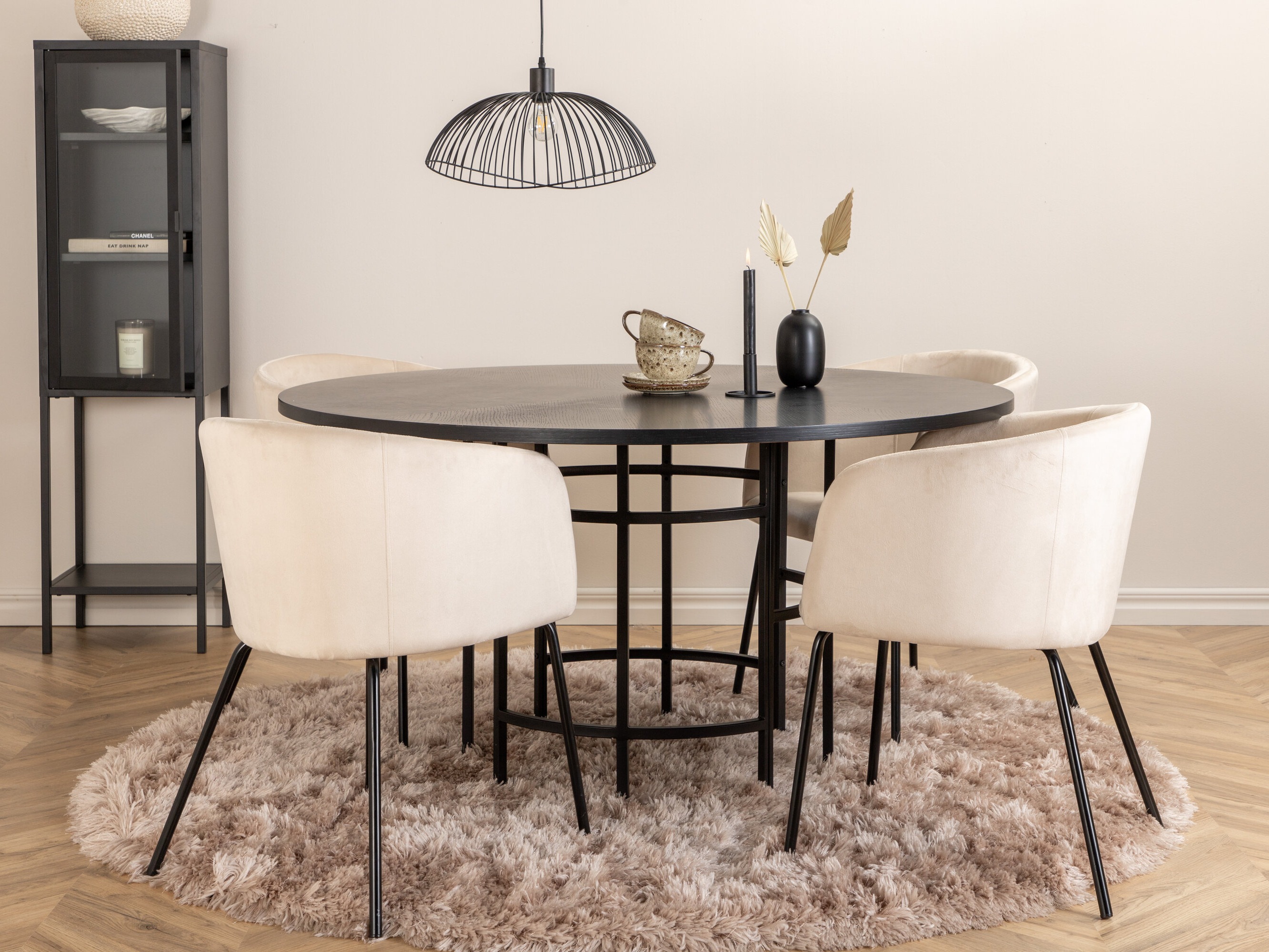 Dining set Dallas 2381 (Black + Cream)