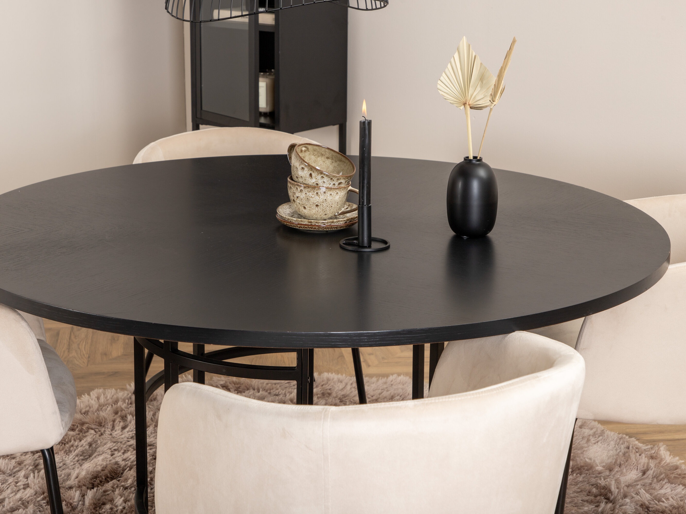 Dining set Dallas 2381 (Black + Cream)