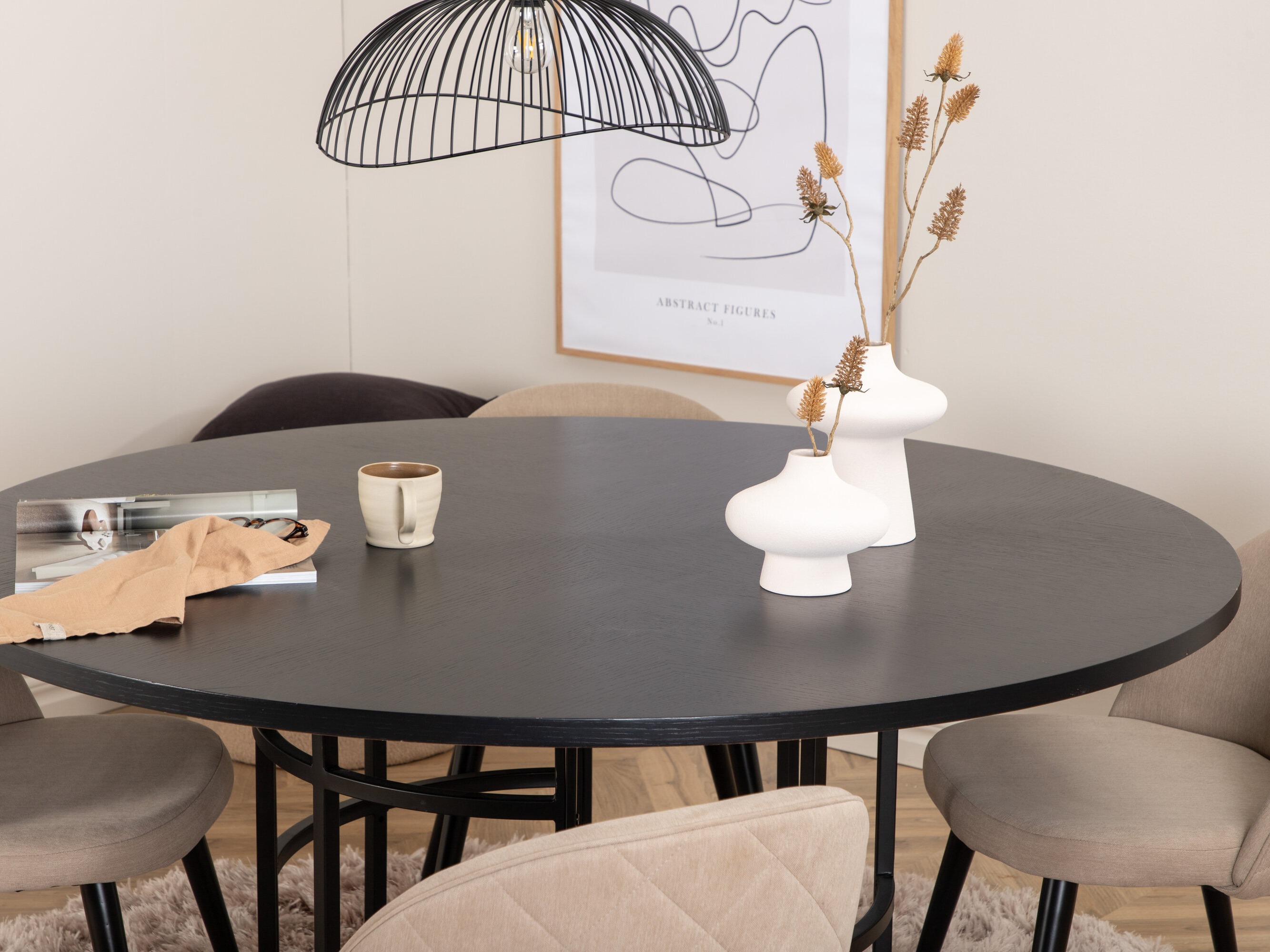 Dining set Dallas 2386 (Black + Beige)