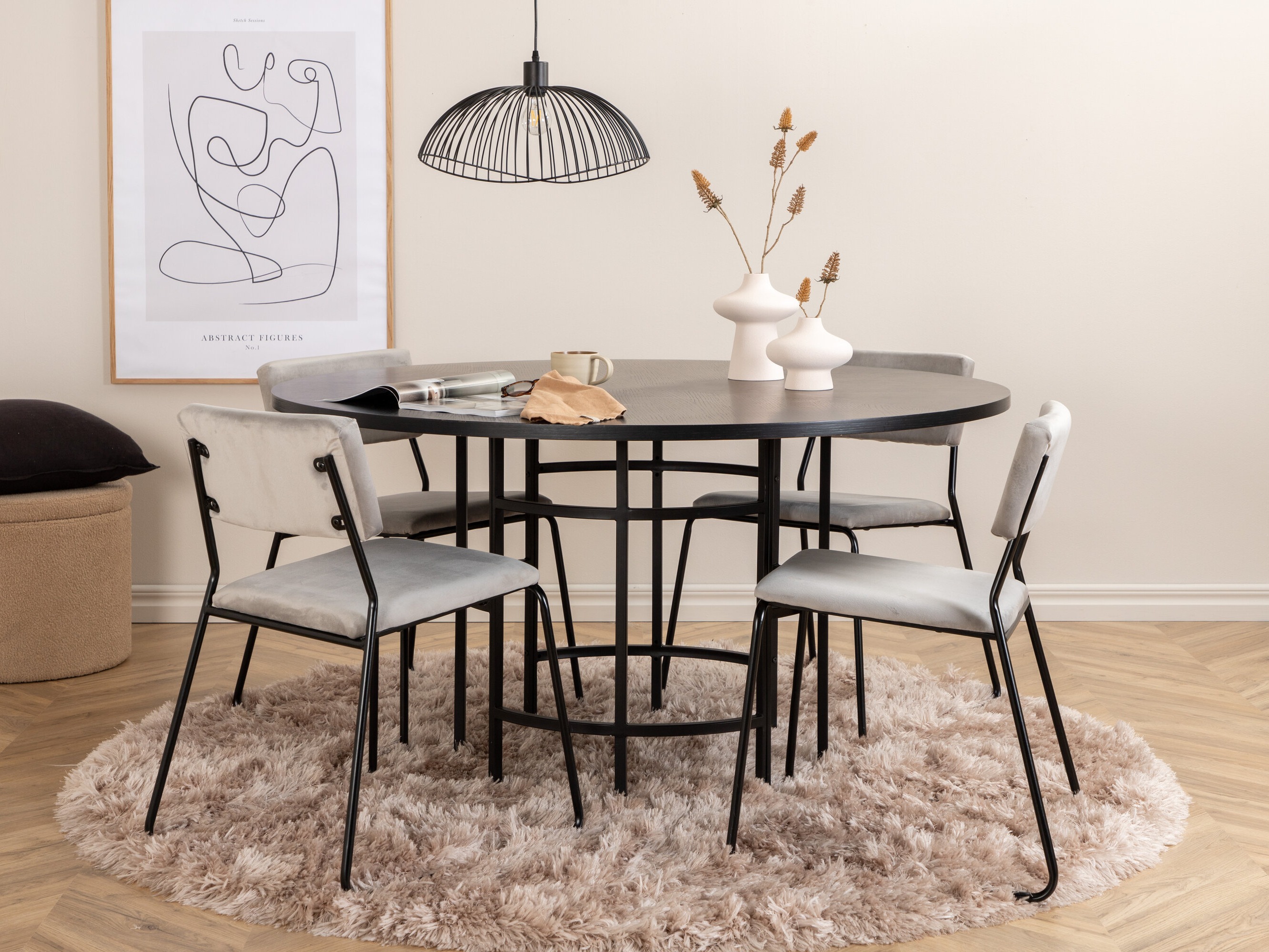 Dining set Dallas 2393 (Black + Grey)