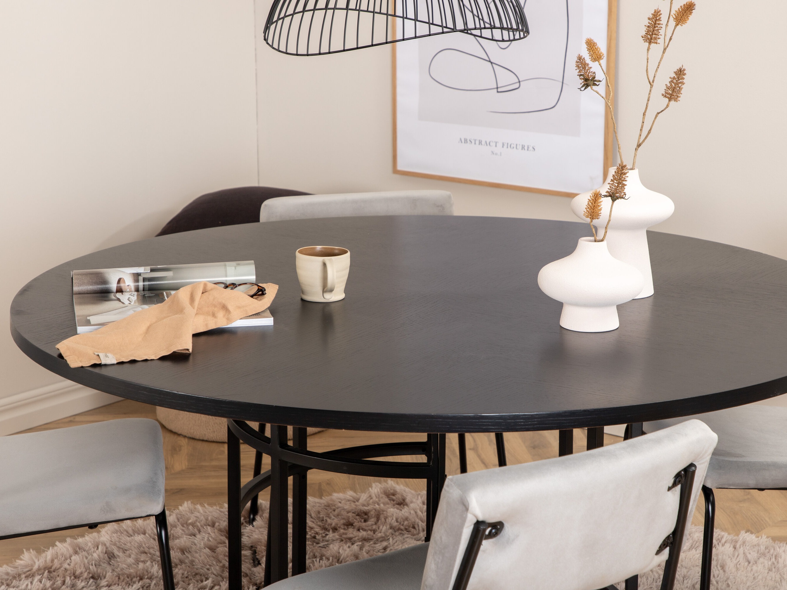 Dining set Dallas 2393 (Black + Grey)