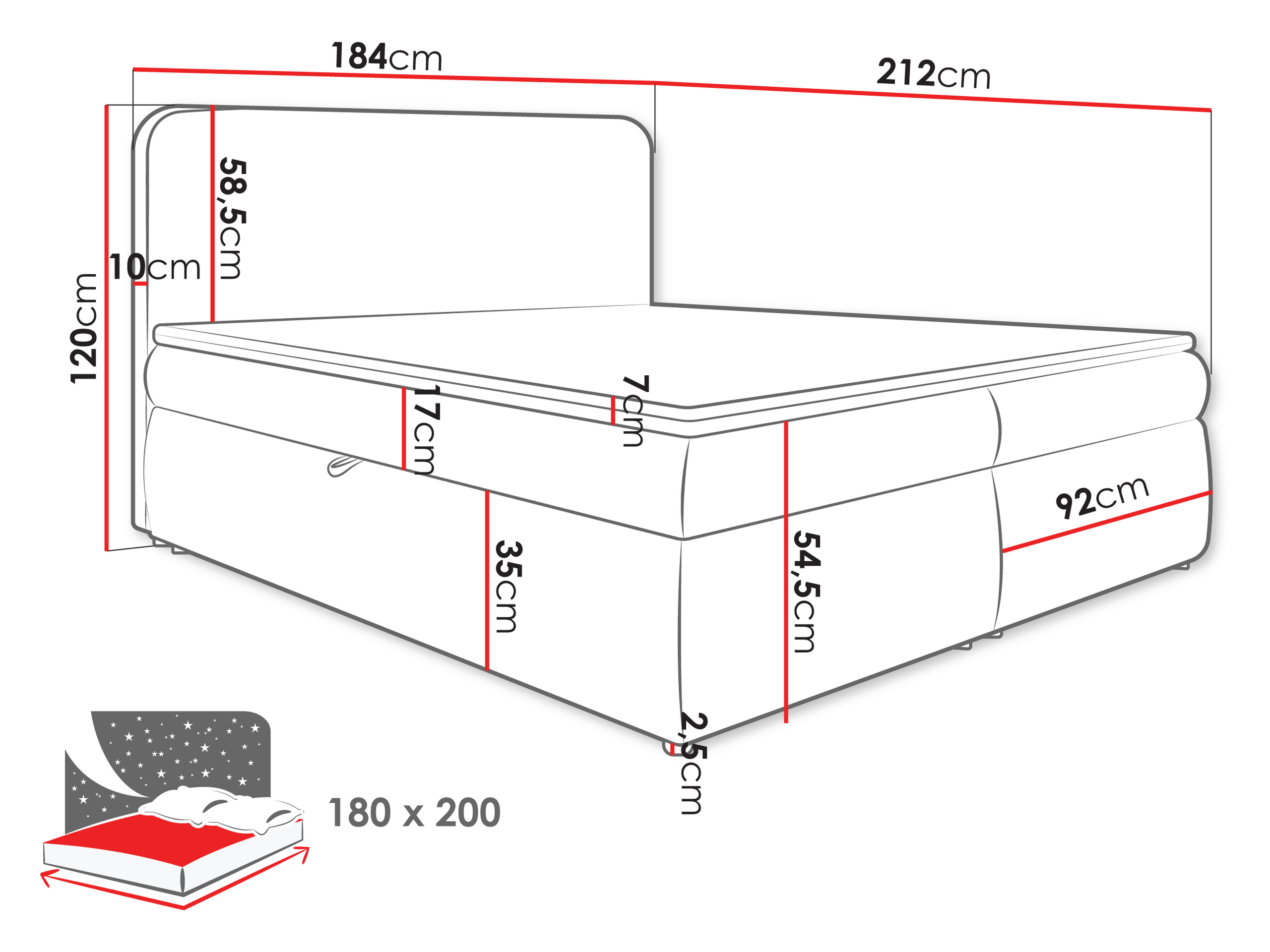 Continental bed Portage 111 (Vibe 03)
