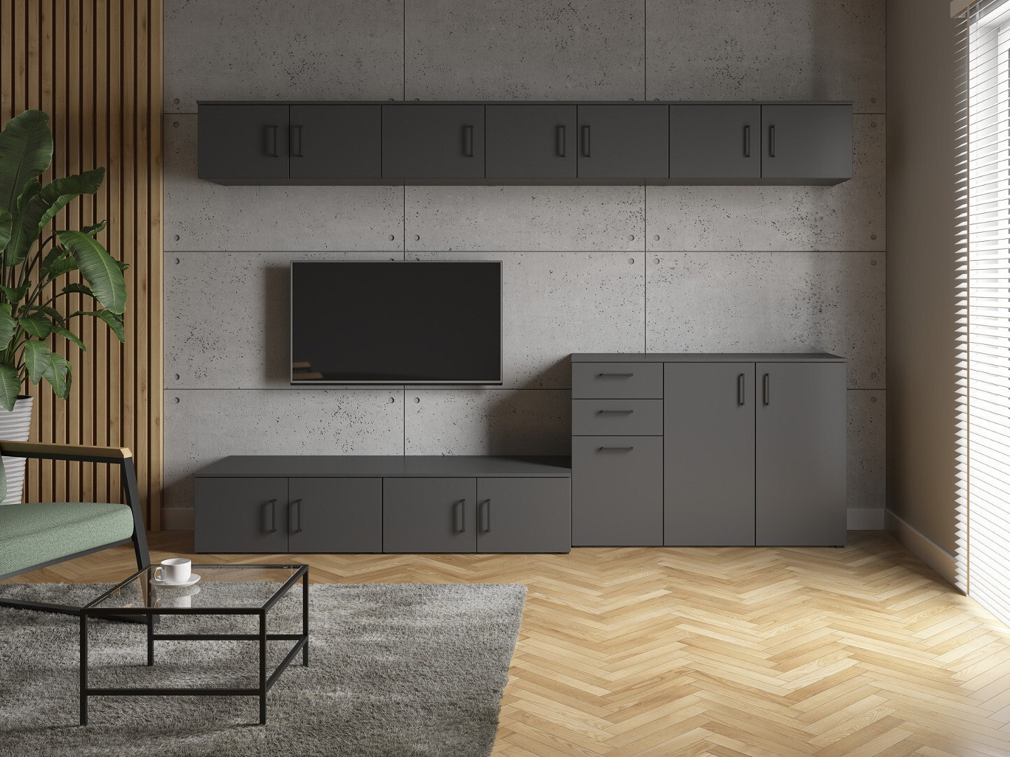 Chest of drawers Fenopha 179 (Graphite)