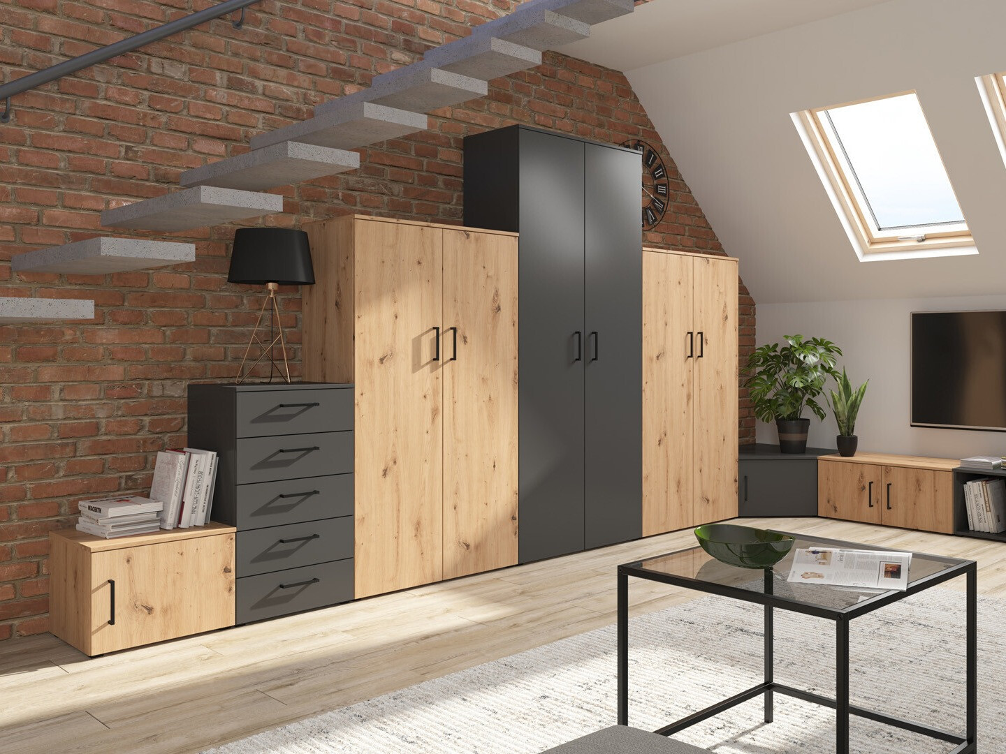 Chest of drawers Fenopha 181 (Graphite)