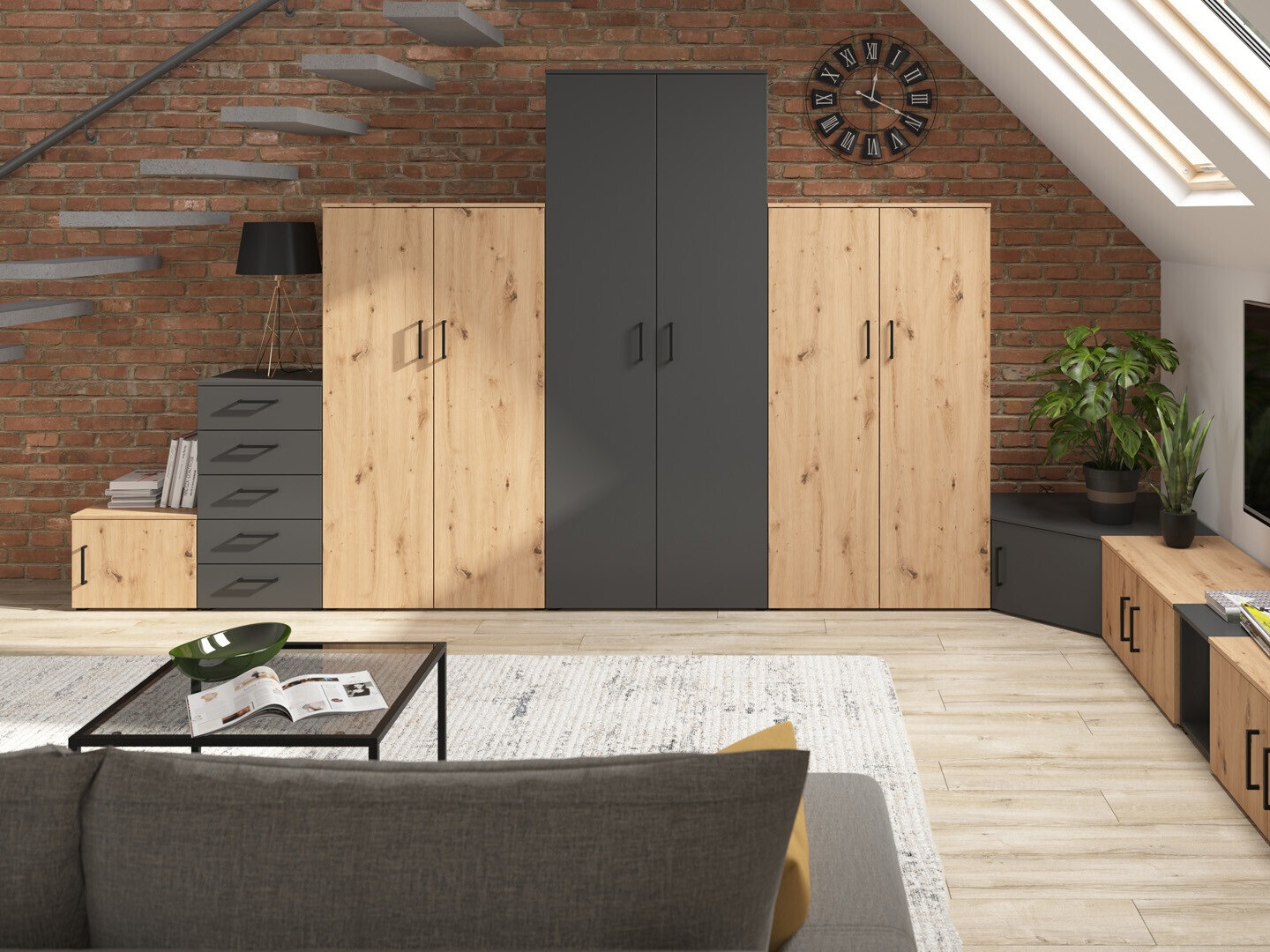 Bookcase Fenopha 182 (Artisan oak)