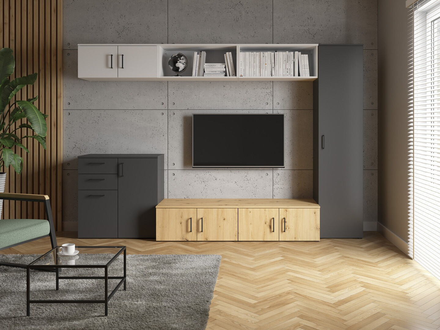 Chest of drawers Fenopha 186 (Graphite)