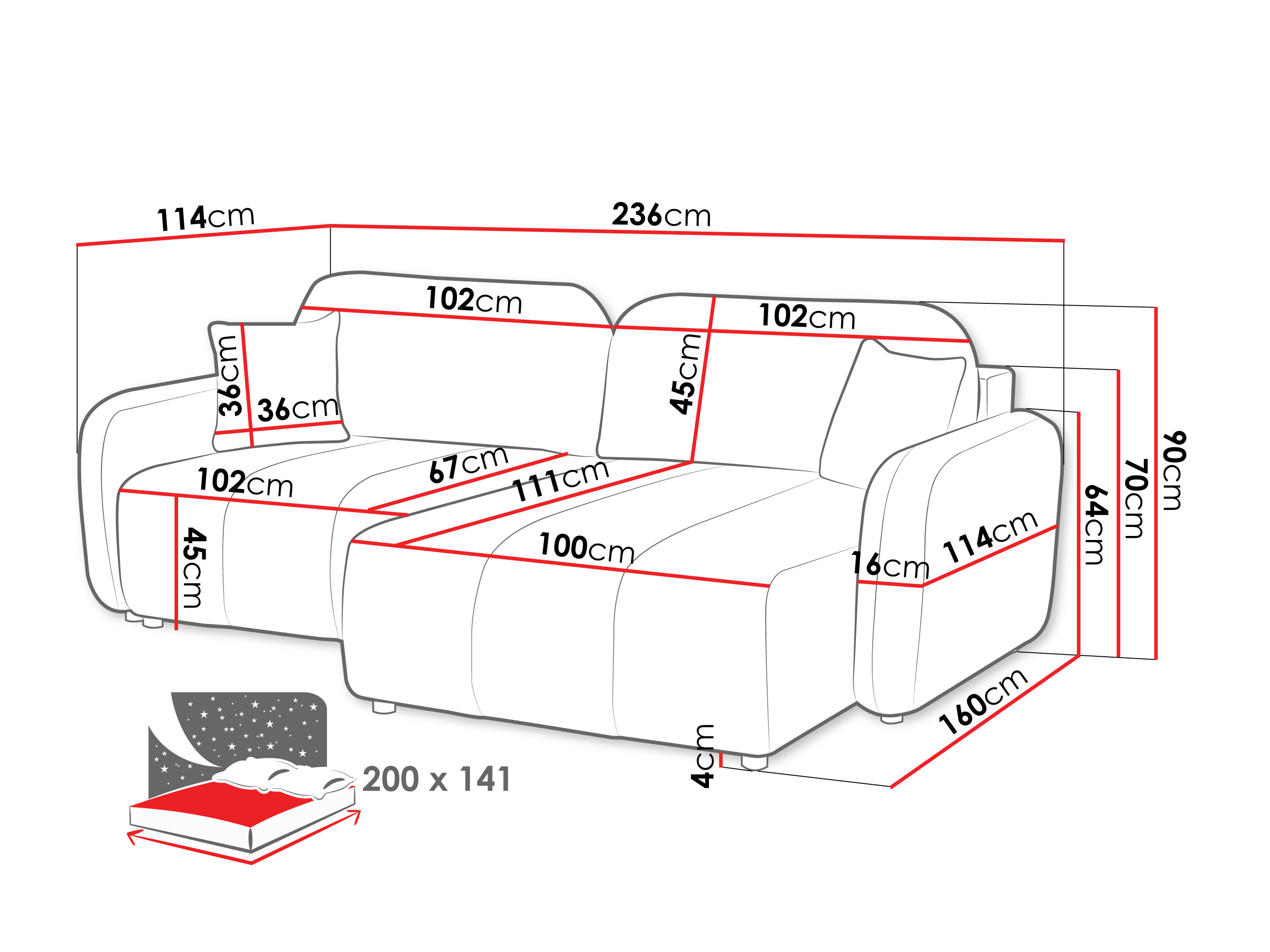 Corner sofa Clinton 103 (Lambi 04)