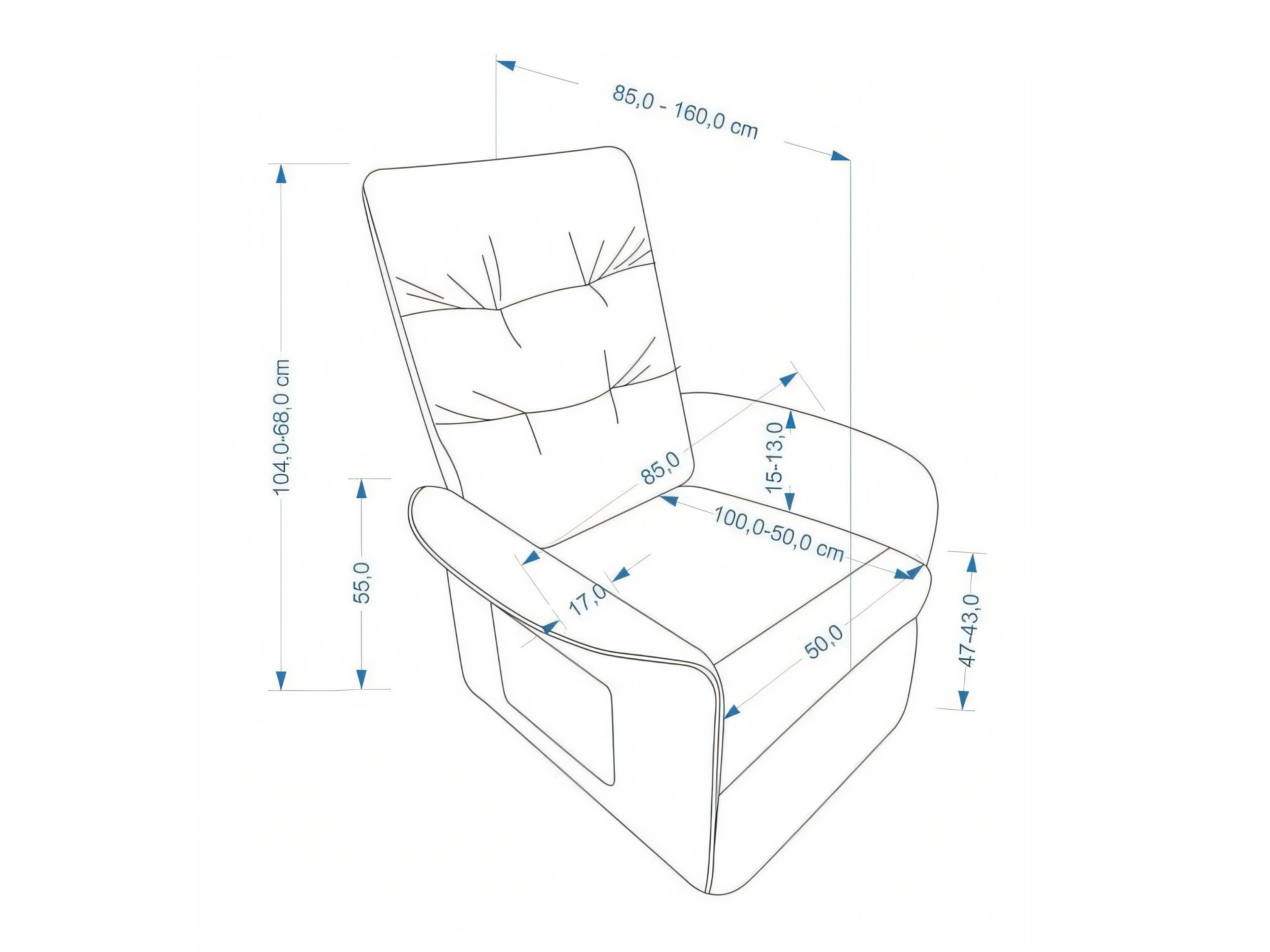 Armchair recliner Houston 2171 (Grey)
