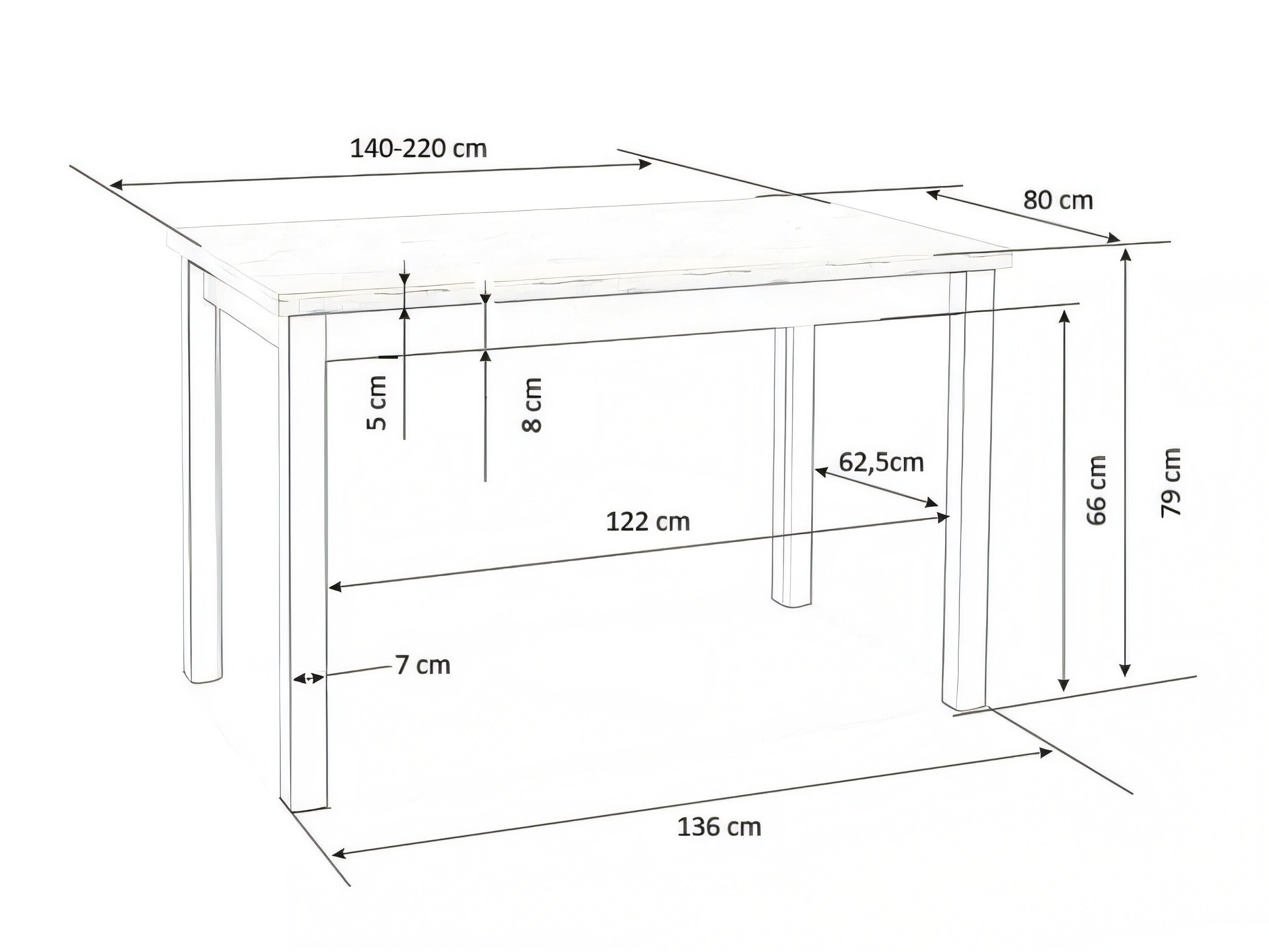 Table Houston 559 (Craft oak + Black)
