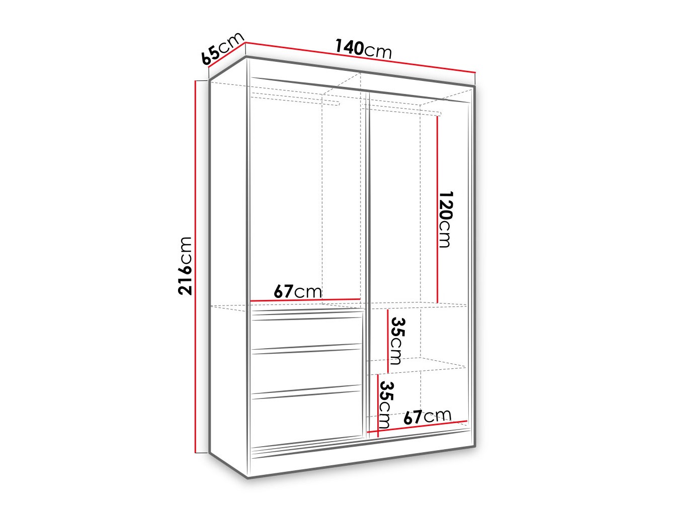 Wardrobe Toledo 115 (Dark wood)