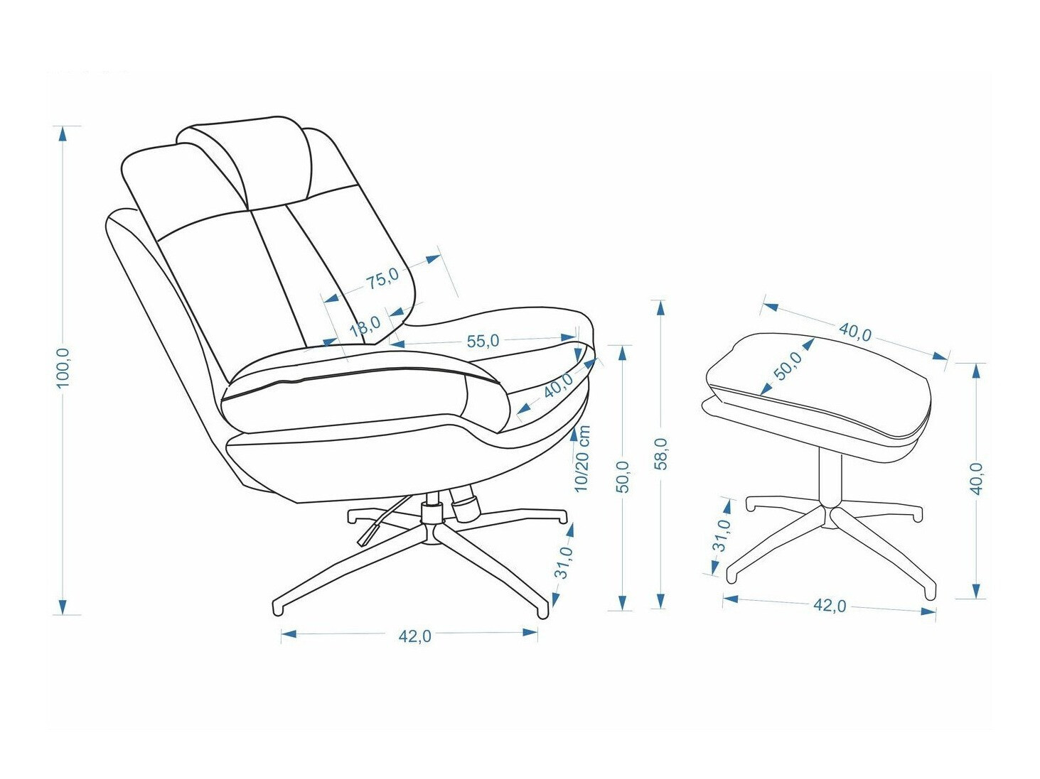 Armchair Houston 2179 (Grey)