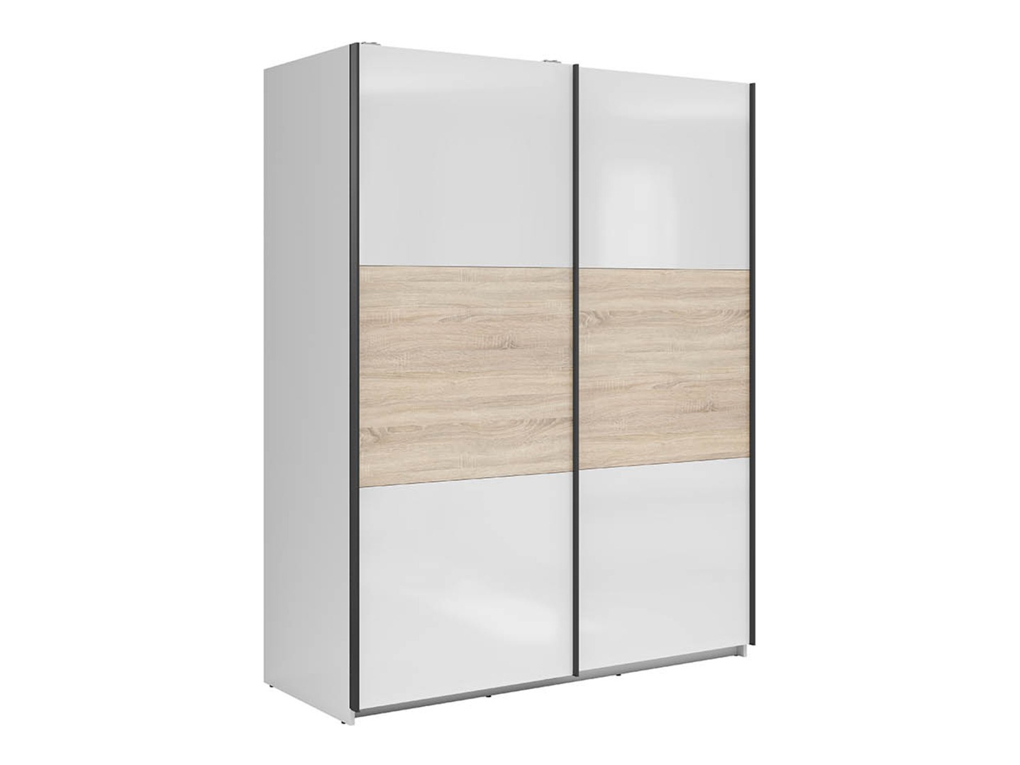 Wardrobe Livevaro 117 (Glossy white + Sonoma oak)