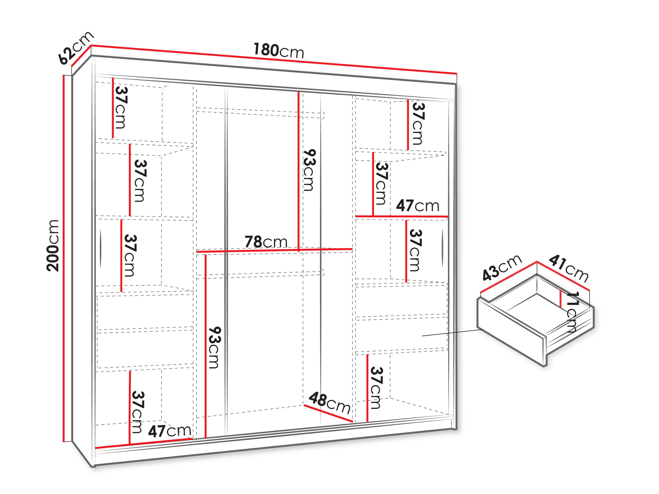 Wardrobe Hartford 506 (Walnut)