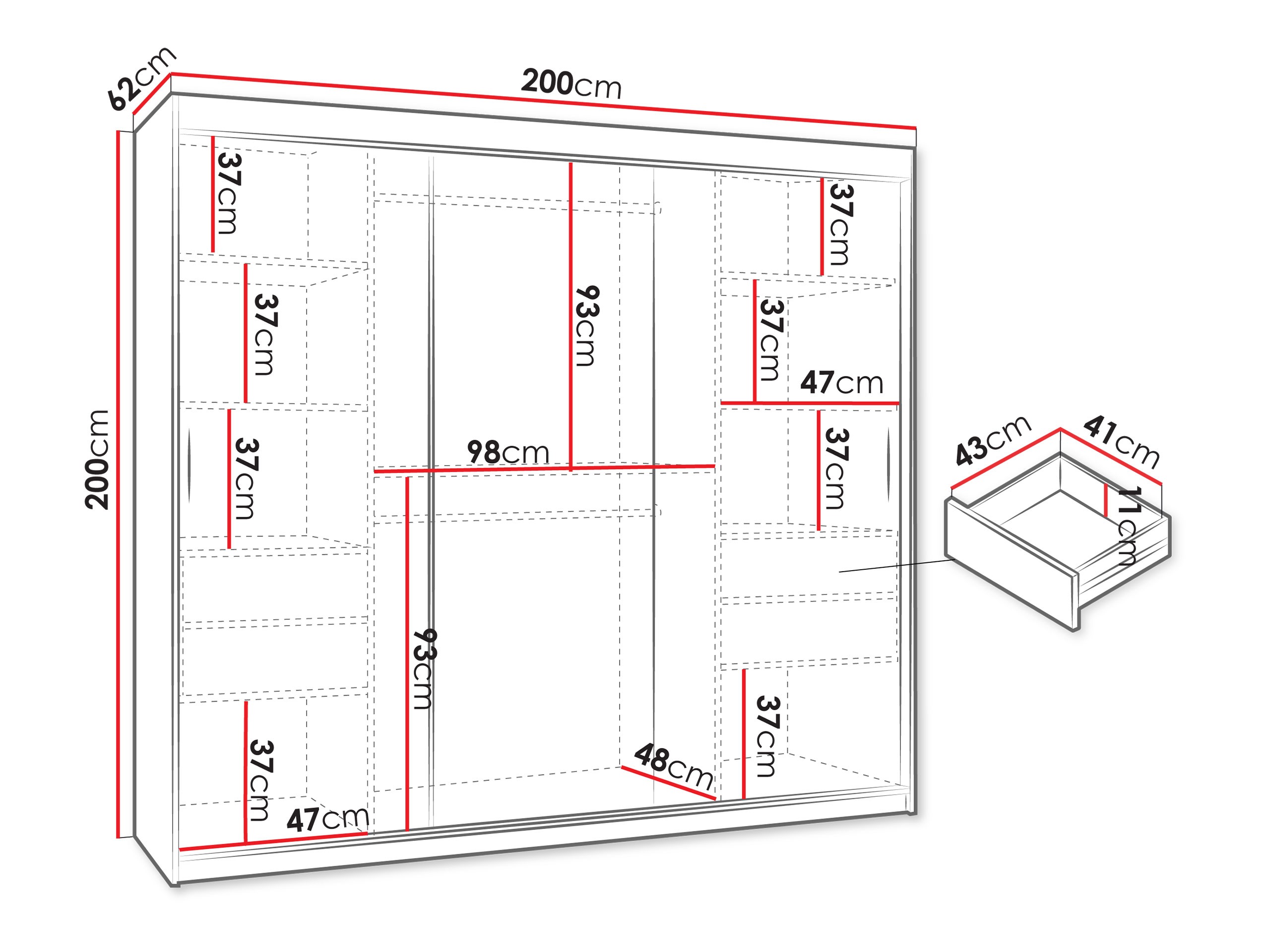 Wardrobe Hartford 499 (Walnut)