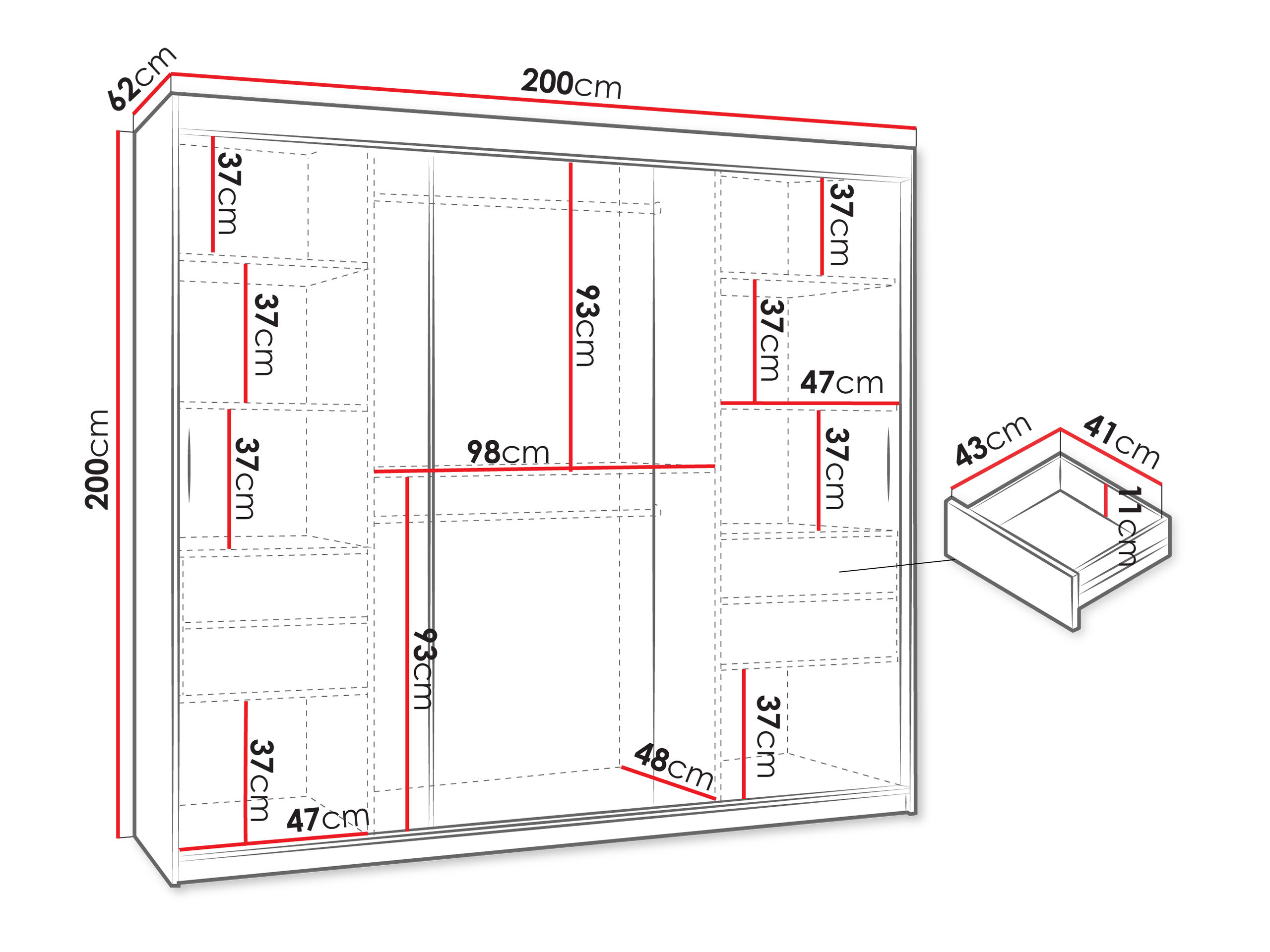 Wardrobe Hartford 507 (Walnut)