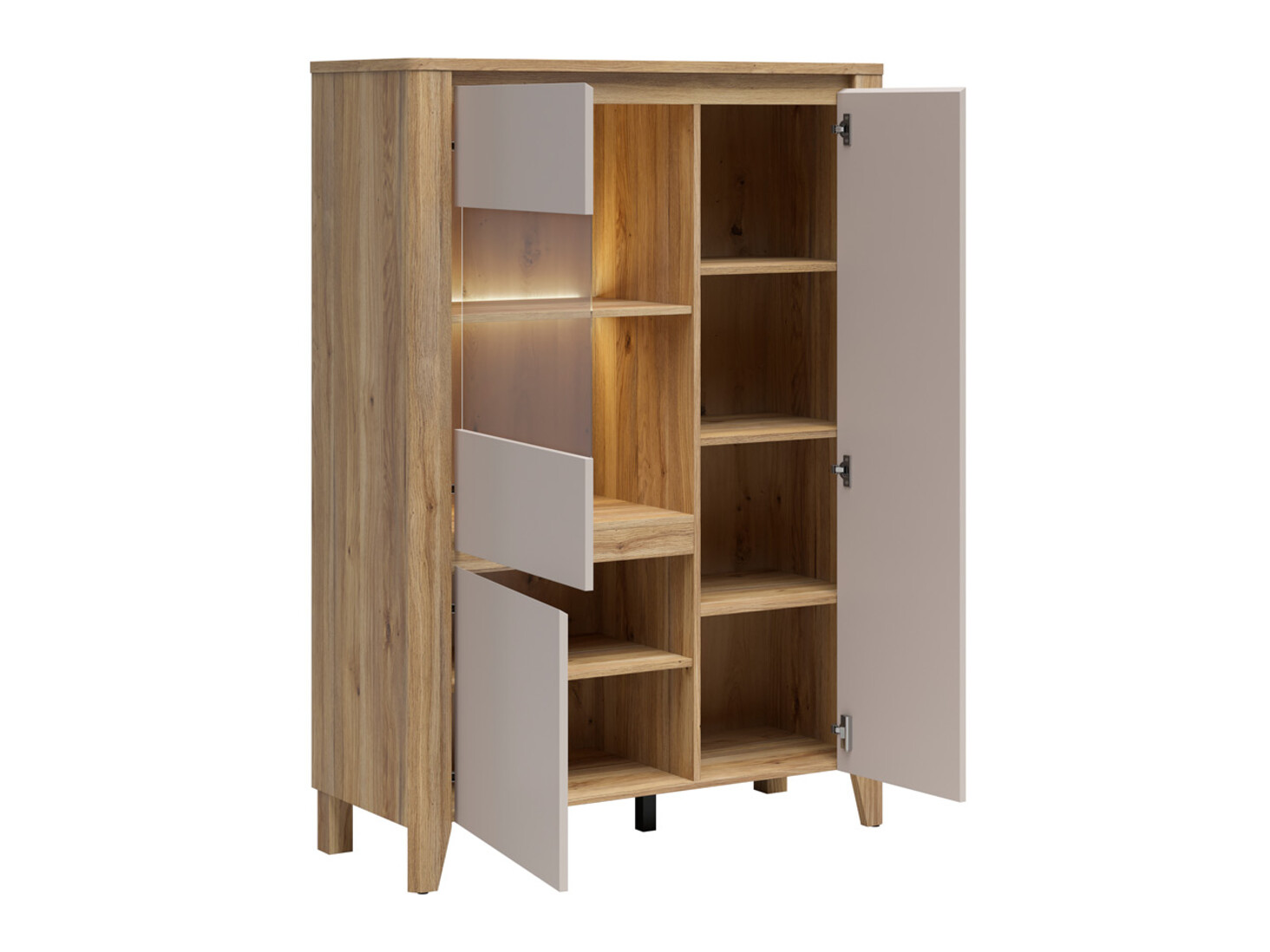 Bookcase Talduno 101 (Light oak + Cashmere)