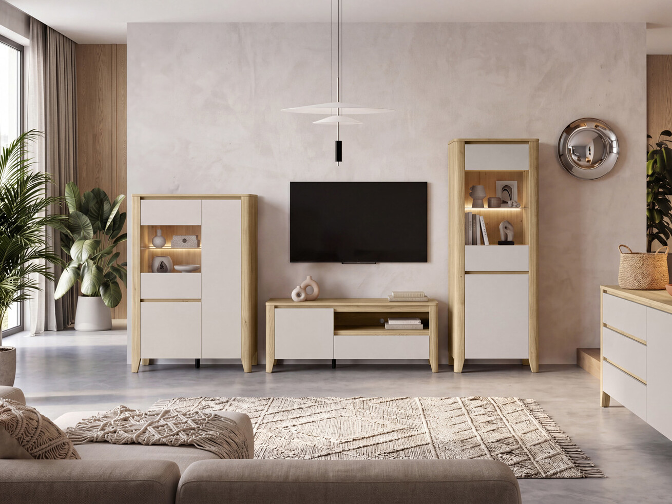 Bookcase Talduno 101 (Light oak + Cashmere)