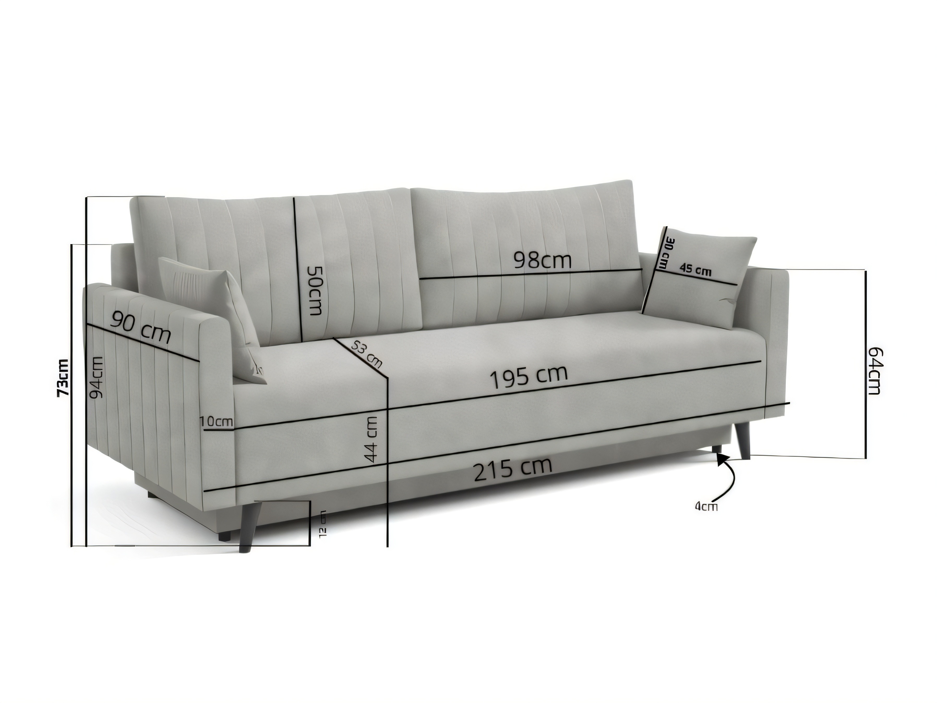 Sofa bed Orlando 233 (Sereno 684)