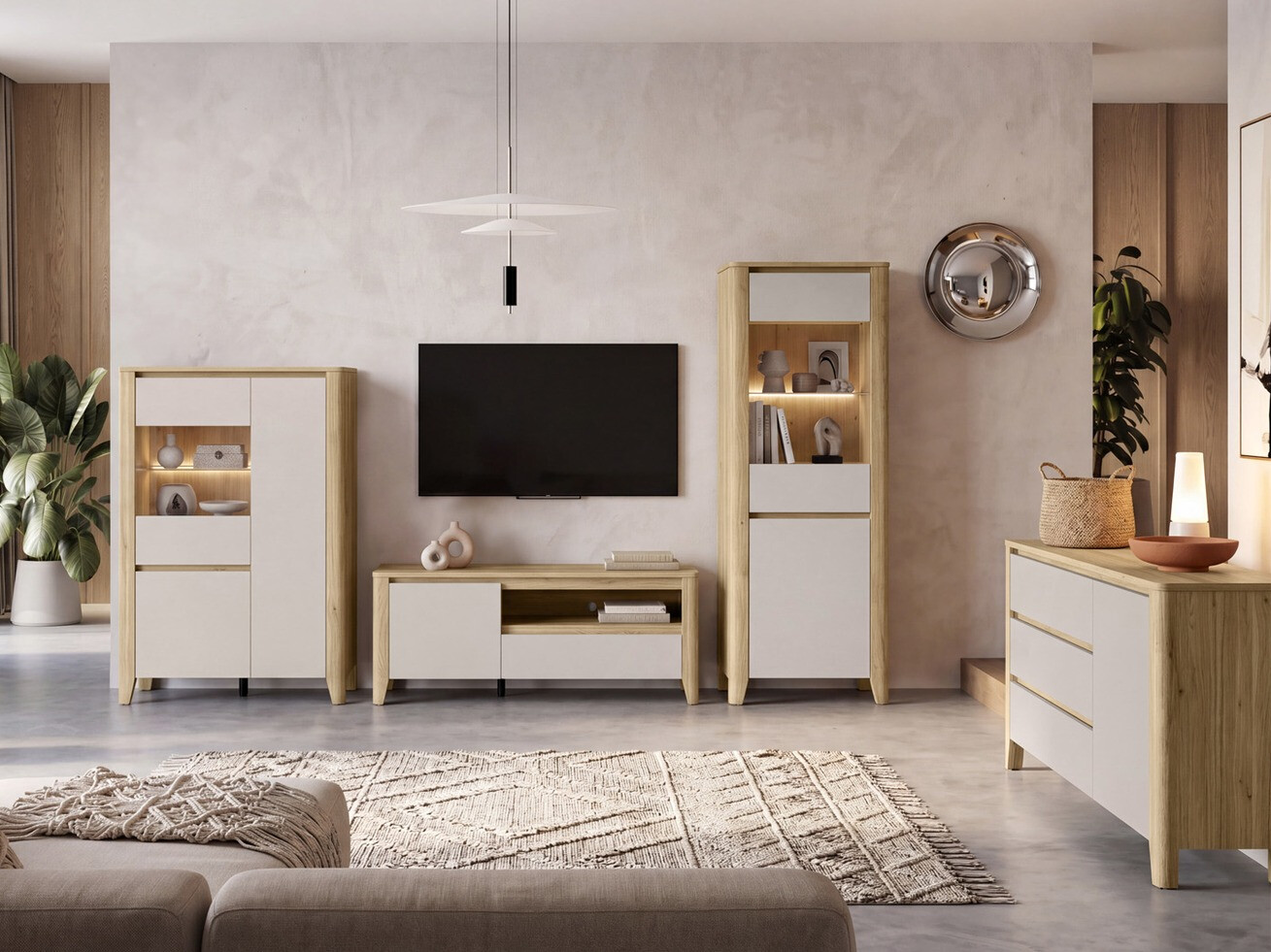 Chest of drawers Talduno 105 (Light oak + Cashmere)