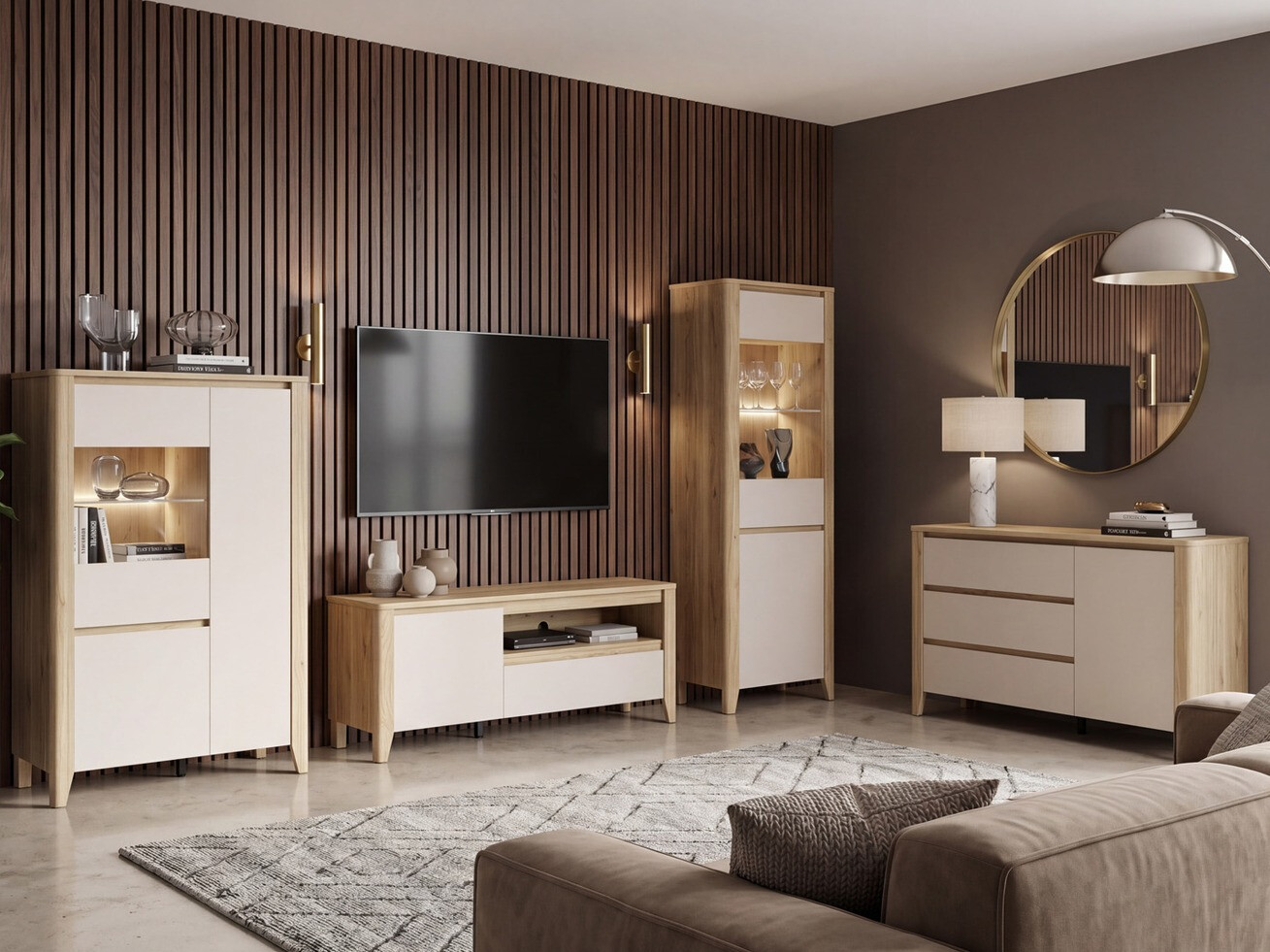 Chest of drawers Talduno 105 (Light oak + Cashmere)