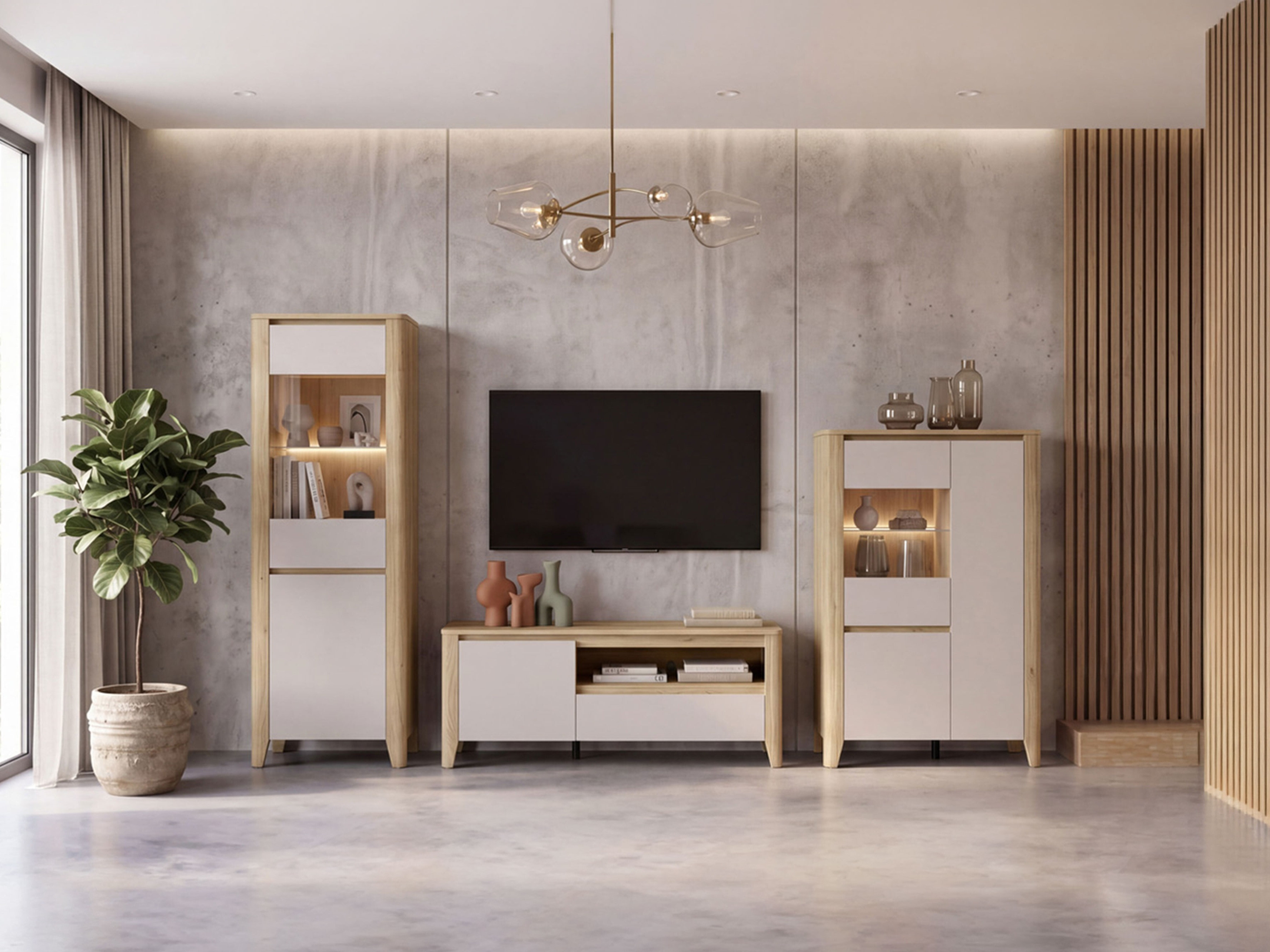 Living room set Talduno 108 (Light oak + Cashmere)