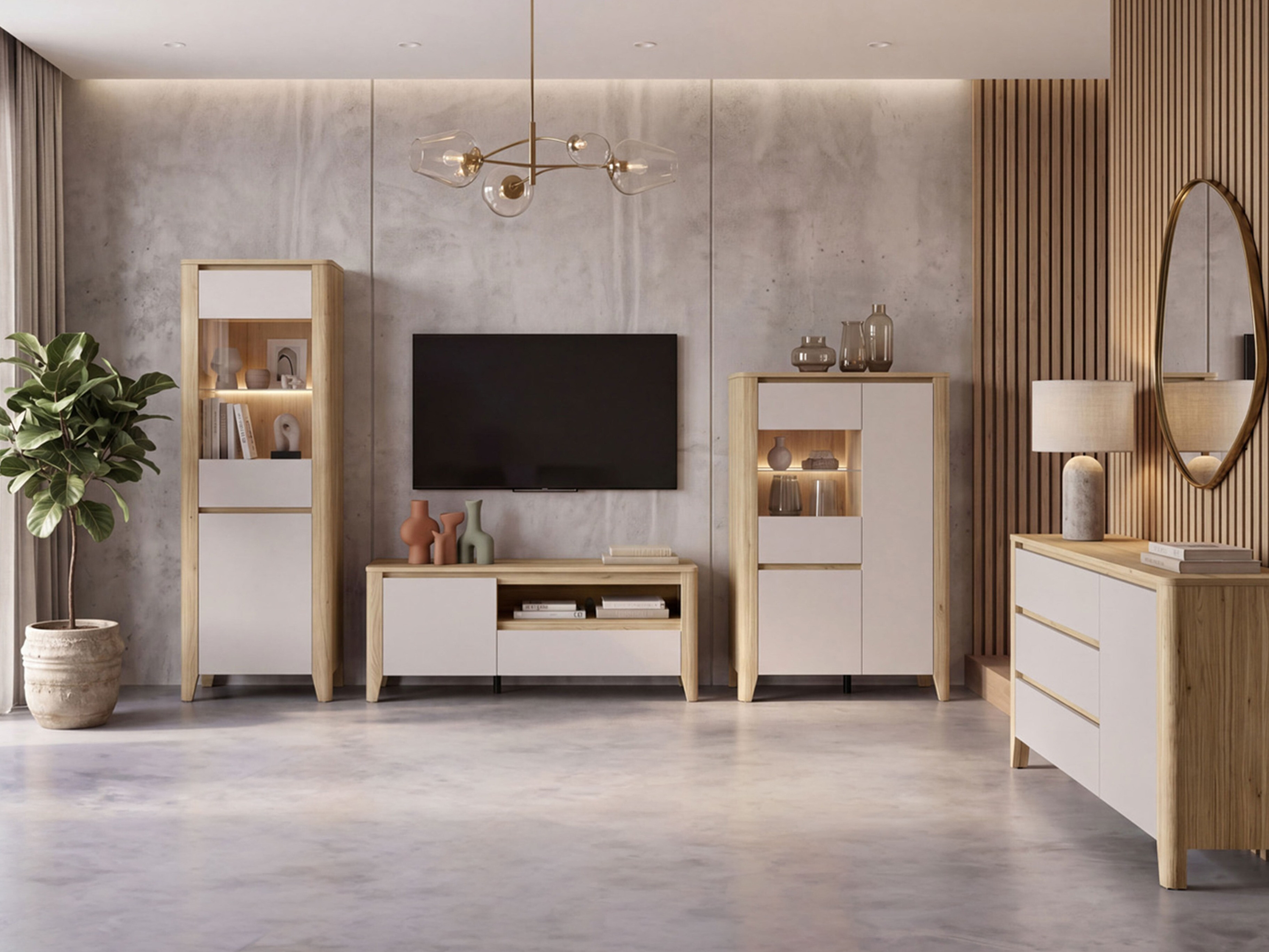 Living room set Talduno 108 (Light oak + Cashmere)