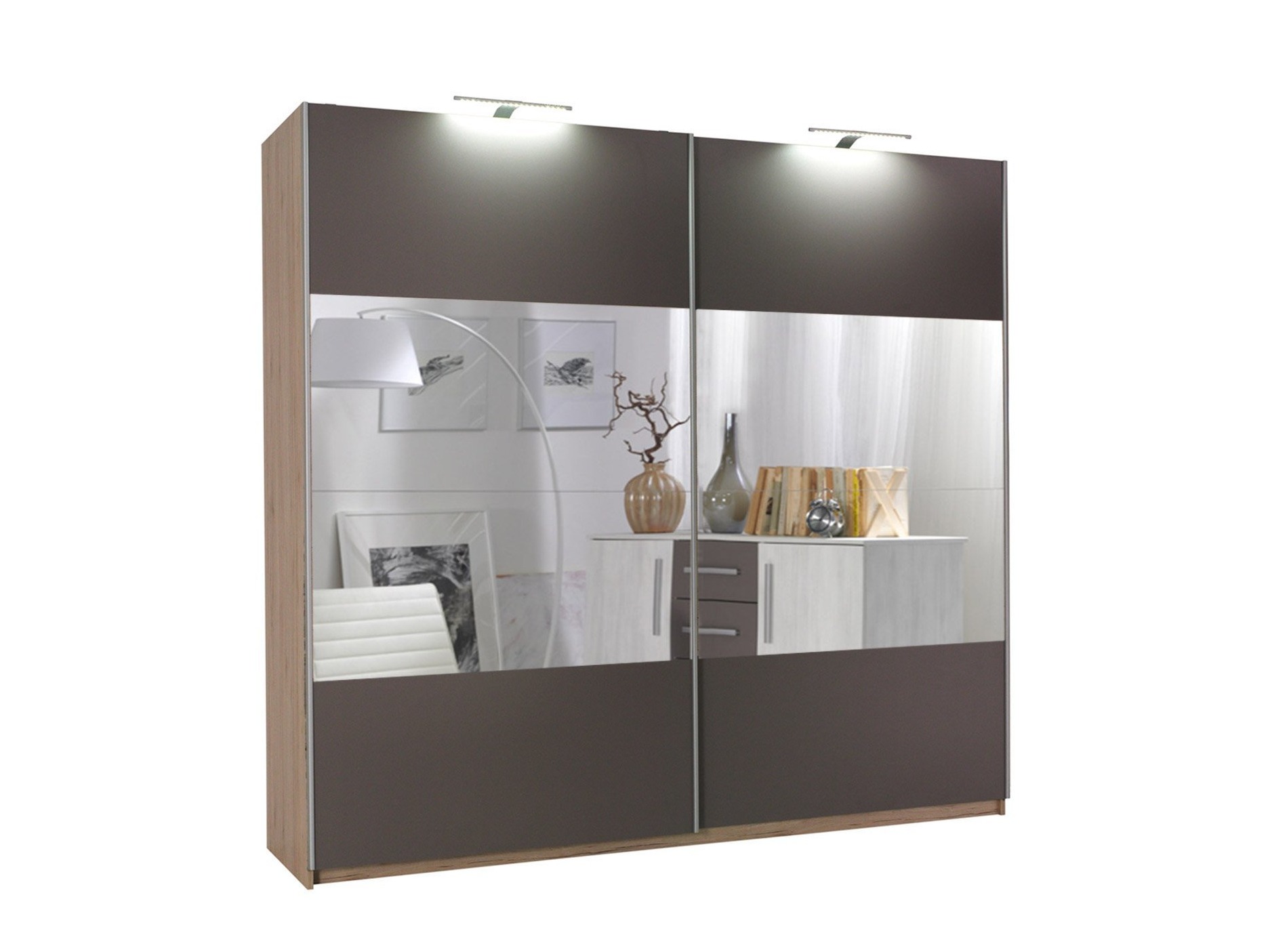 Wardrobe Murrieta 136 (San Remo oak + Grey)