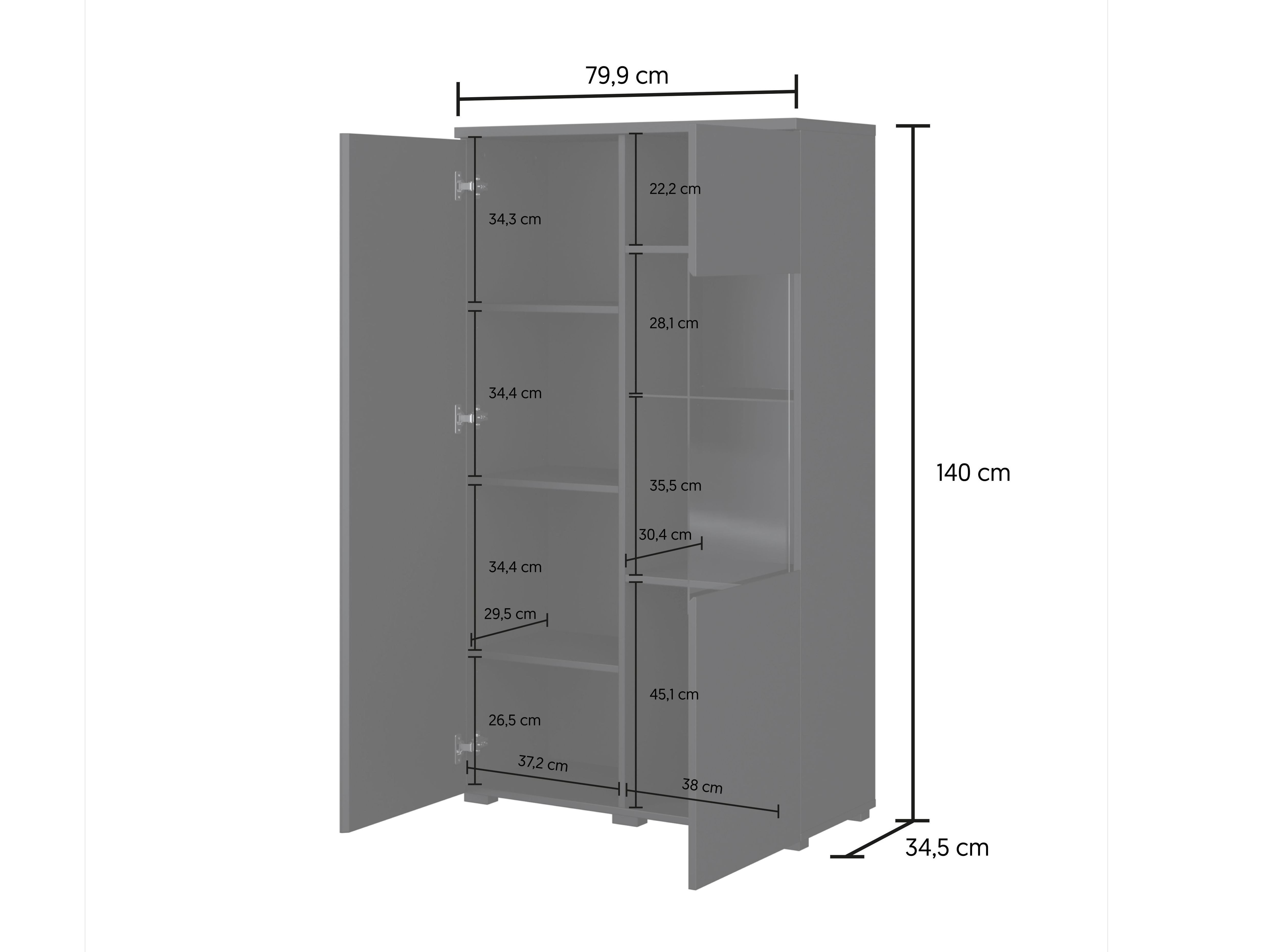 Bookcase Baletu 108 (Cashmere)