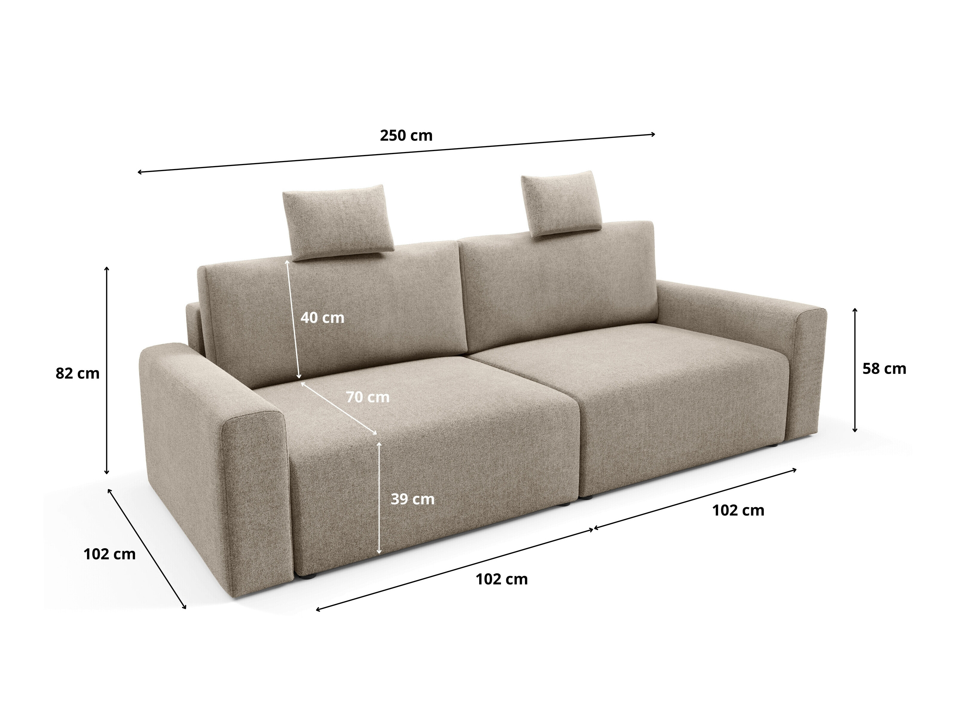 Sofa bed Franklin 224 (Sicuro 50)